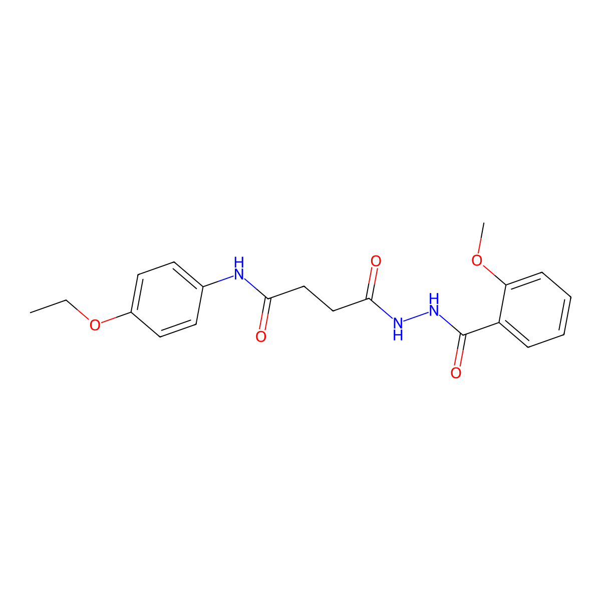 N-(4-ethoxyphenyl)-4-[2-(2-methoxybenzoyl)hydrazinyl]-4-oxobutanamide molecular structure, CAS 671795-19-0