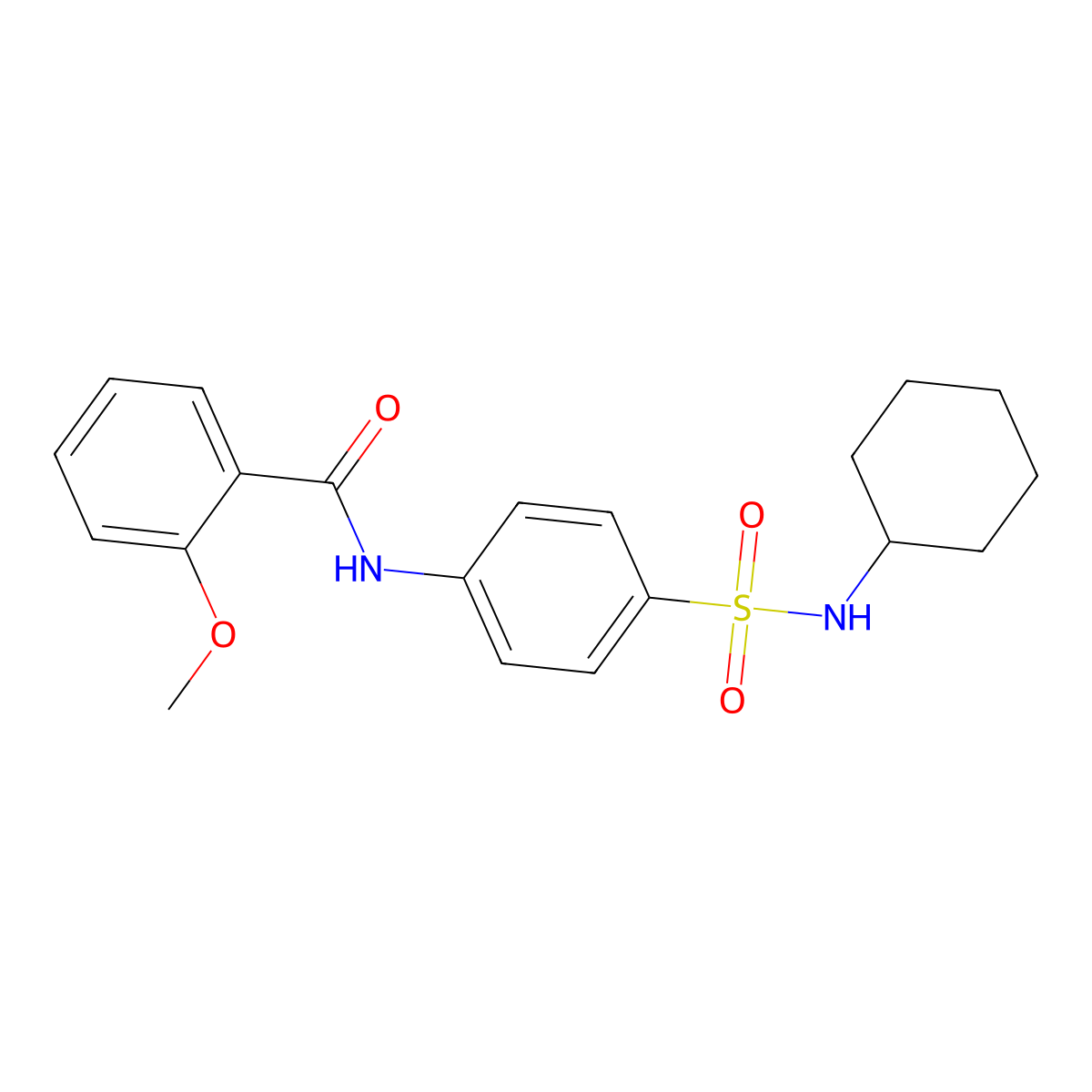 N-{4-[(cyclohexylamino)sulfonyl]phenyl}-2-methoxybenzamide molecular structure, CAS 671795-21-4