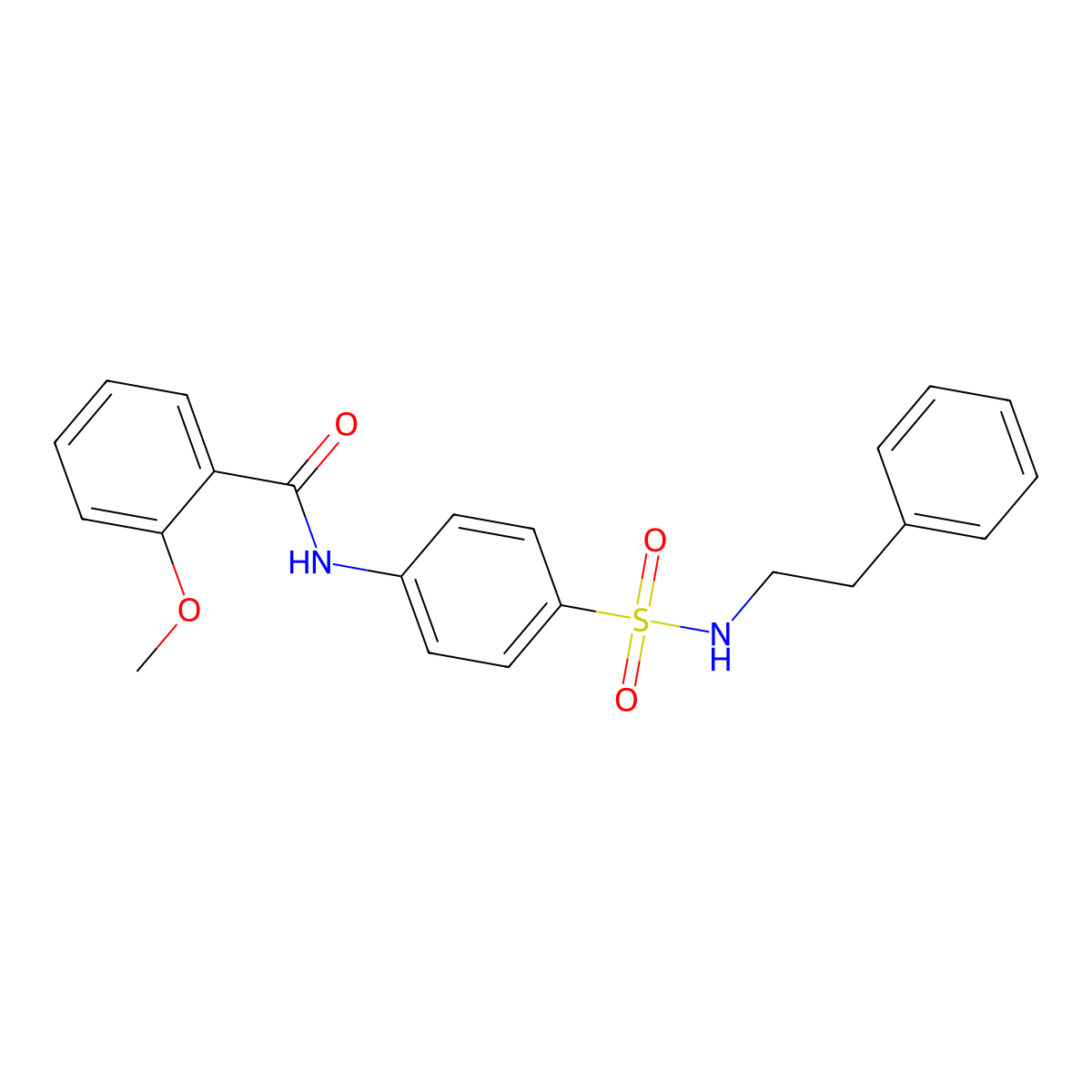 2-methoxy-N-(4-{[(2-phenylethyl)amino]sulfonyl}phenyl)benzamide molecular structure, CAS 671795-28-1