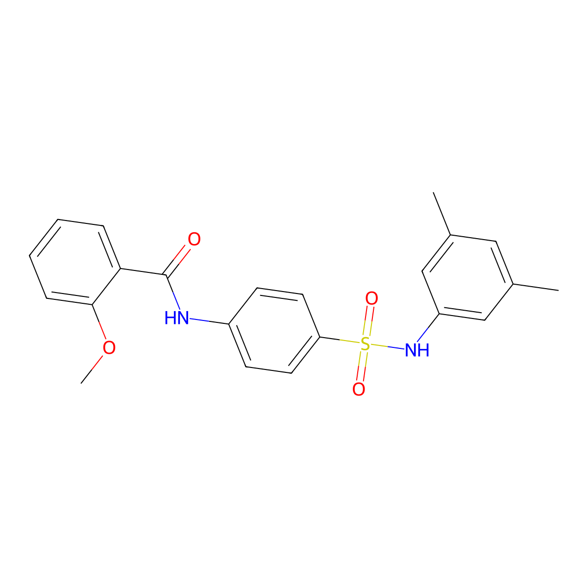 N-(4-{[(3,5-dimethylphenyl)amino]sulfonyl}phenyl)-2-methoxybenzamide molecular structure, CAS 671795-35-0