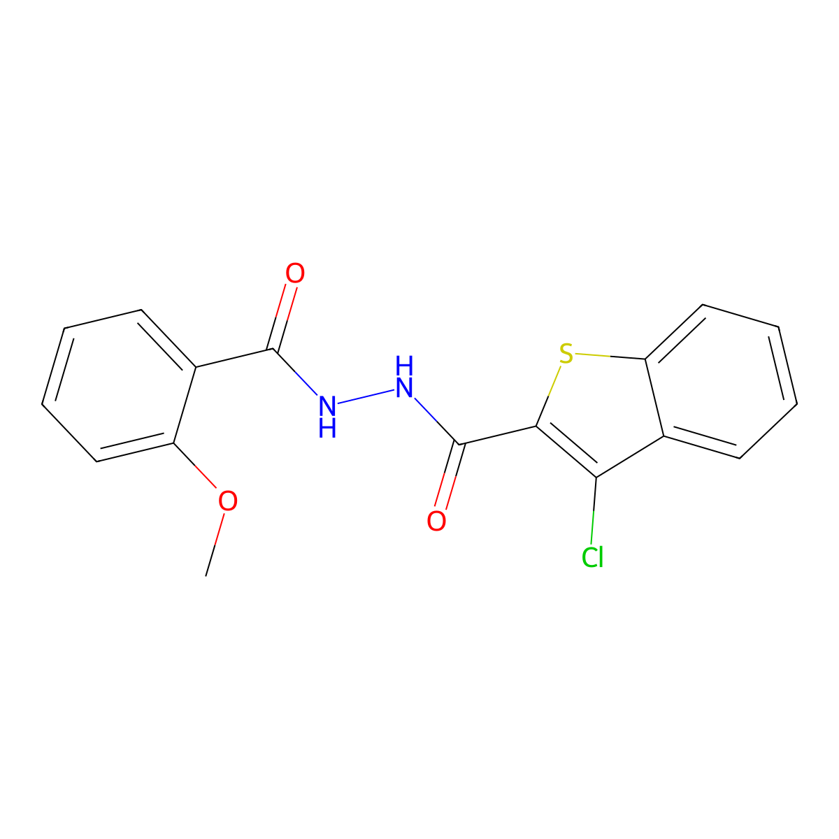 3-chloro-N'-(2-methoxybenzoyl)-1-benzothiophene-2-carbohydrazide molecular structure, CAS 671795-36-1