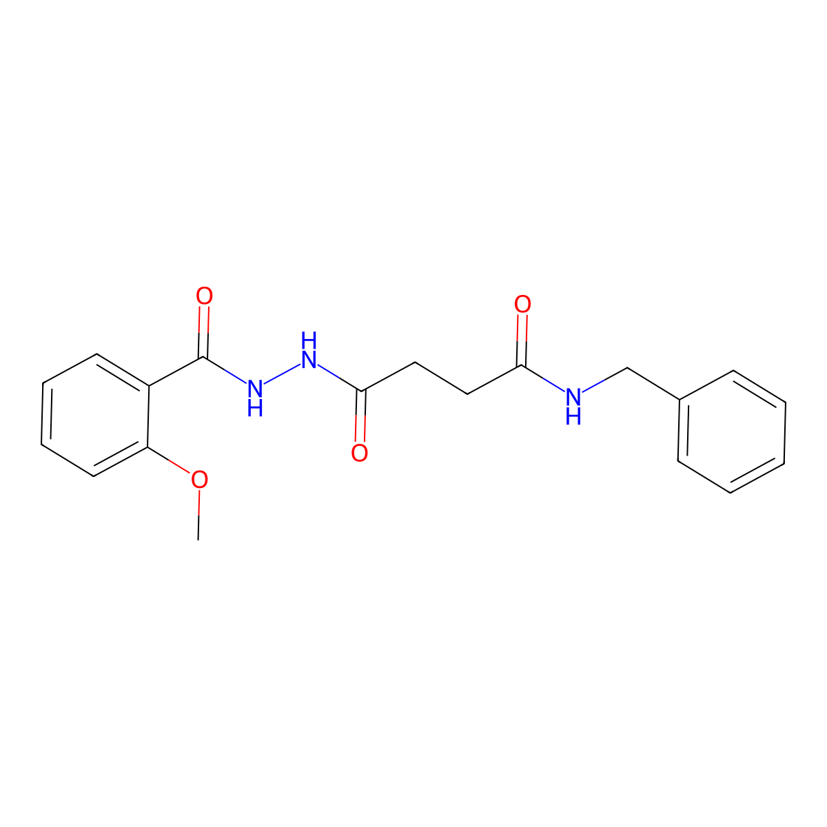 N-benzyl-4-[2-(2-methoxybenzoyl)hydrazinyl]-4-oxobutanamide molecular structure, CAS 671795-39-4