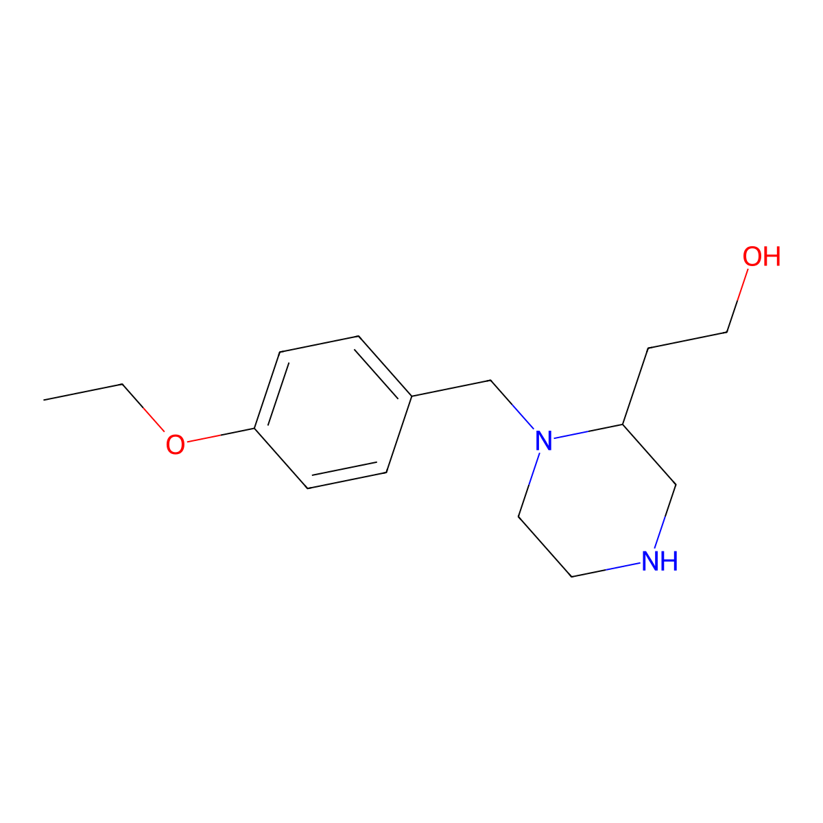 2-[1-(4-Ethoxybenzyl)-2-piperazinyl]ethanol molecular structure, CAS 671795-41-8