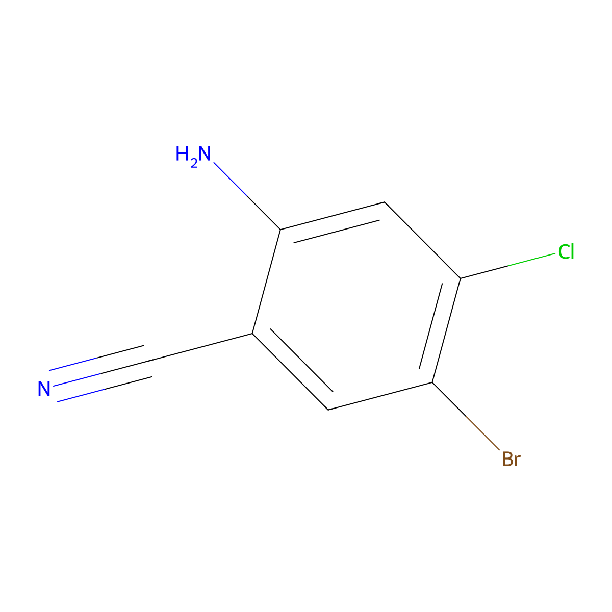 2-Amino-5-bromo-4-chlorobenzonitrile molecular structure, CAS 671795-60-1