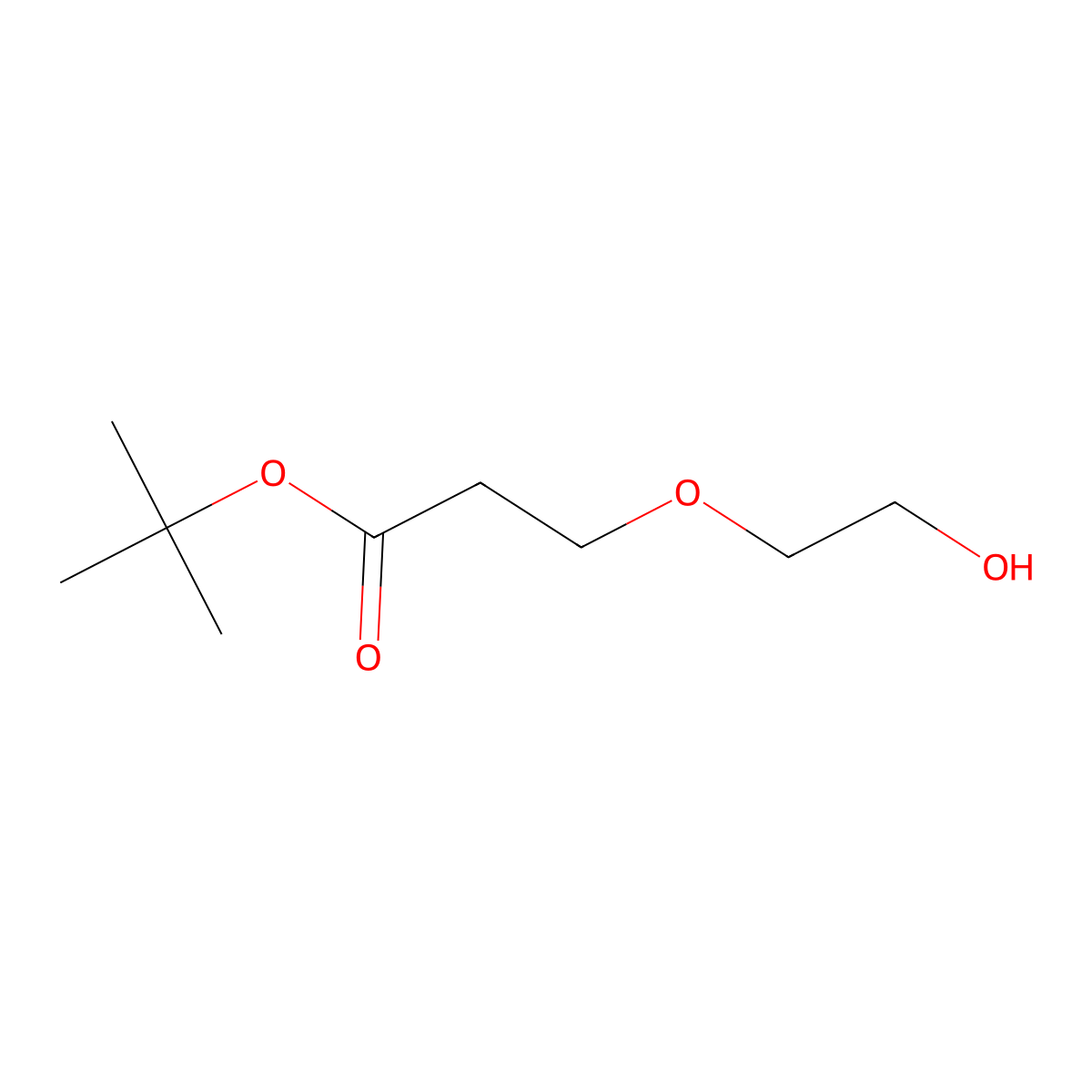 Tert-butyl 3-(2-hydroxyethoxy)propanoate molecular structure, CAS 671802-00-9