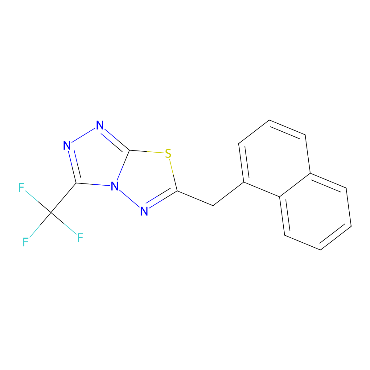 6-(1-Naphthylmethyl)-3-(trifluoromethyl)[1,2,4]triazolo[3,4-b][1,3,4]thiadiazole molecular structure, CAS 671819-92-4