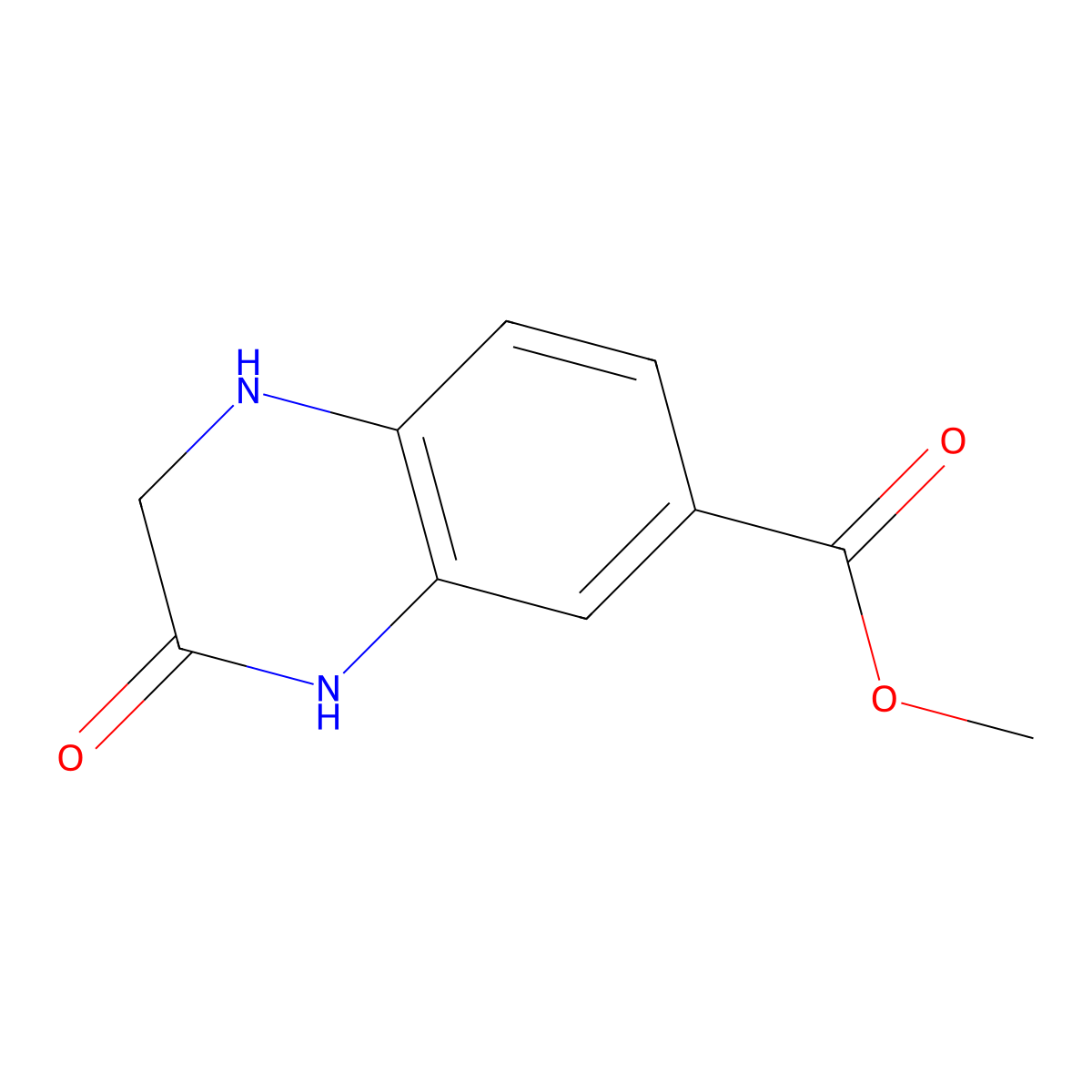 Methyl 3-oxo-1,2,3,4-tetrahydroquinoxaline-6-carboxylate molecular structure, CAS 671820-52-3