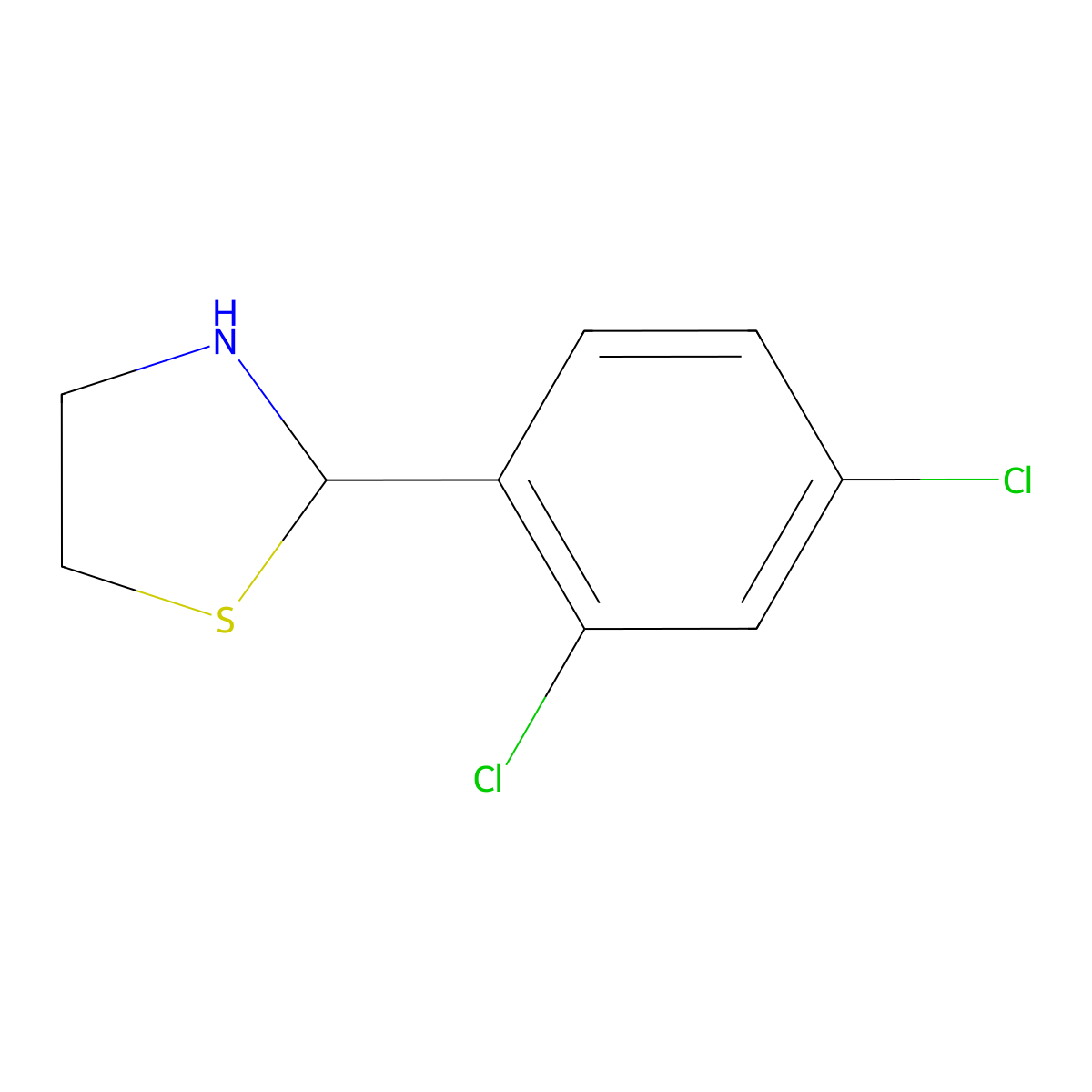 2-(2,4-Dichlorophenyl)-1,3-thiazolidine molecular structure, CAS 67189-27-9
