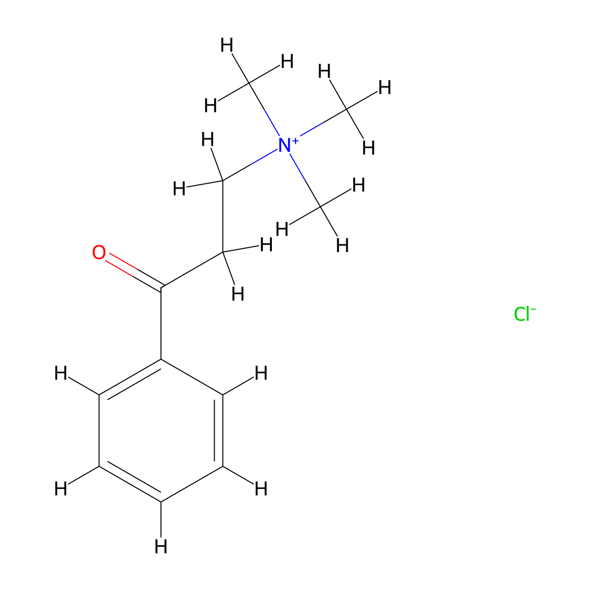 (2-Benzoylethyl)trimethylammonium chloride molecular structure, CAS 67190-44-7