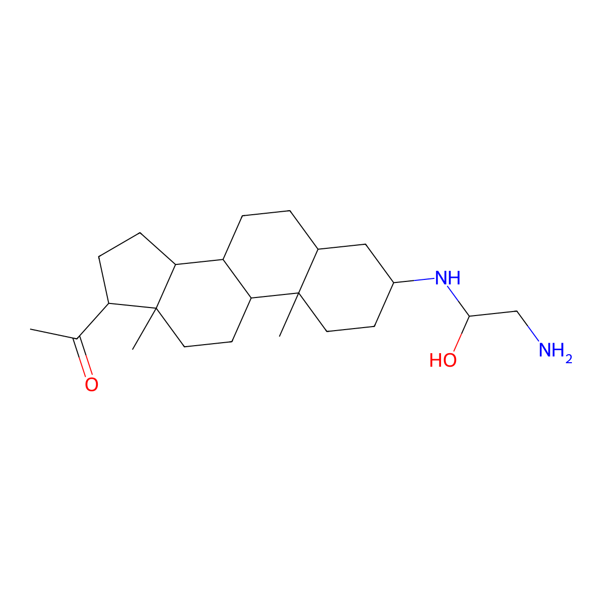 1-[(3R,5S,8R,9S,10S,13S,14S,17S)-3-[(2-amino-1-hydroxyethyl)amino]-10,13-dimethyl-2,3,4,5,6,7,8,9,11,12,14,15,16,17-tetradecahydro-1H-cyclopenta[a]phenanthren-17-yl]ethanone molecular structure, CAS 67190-52-7