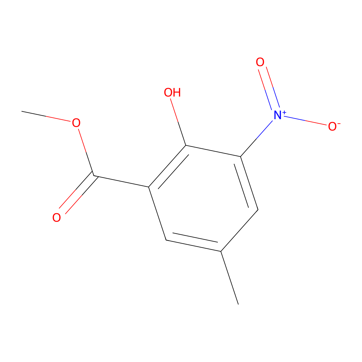 Methyl 2-hydroxy-5-methyl-3-nitrobenzoate molecular structure, CAS 67191-44-0