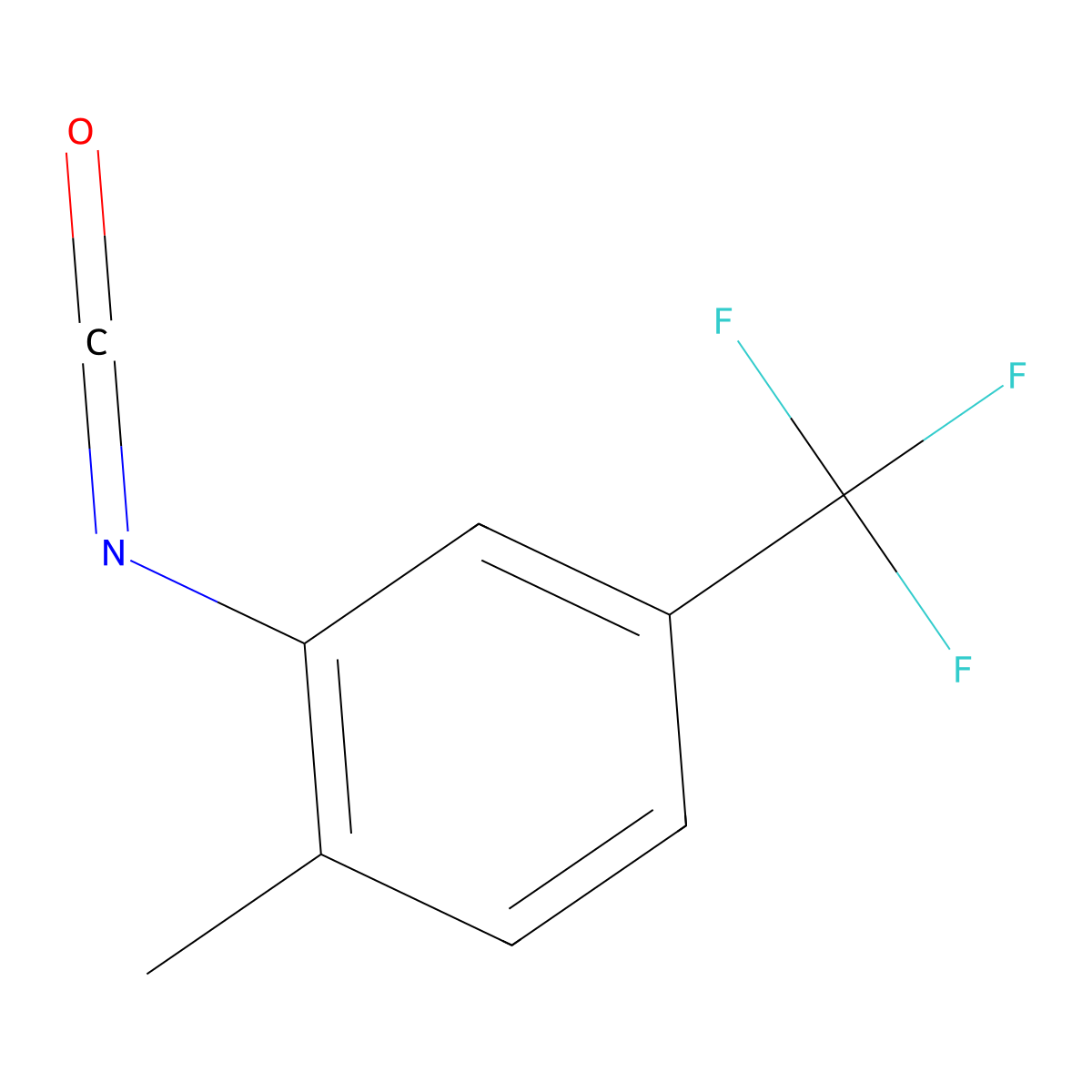 2-Isocyanato-1-methyl-4-(trifluoromethyl)benzene molecular structure, CAS 67191-98-4