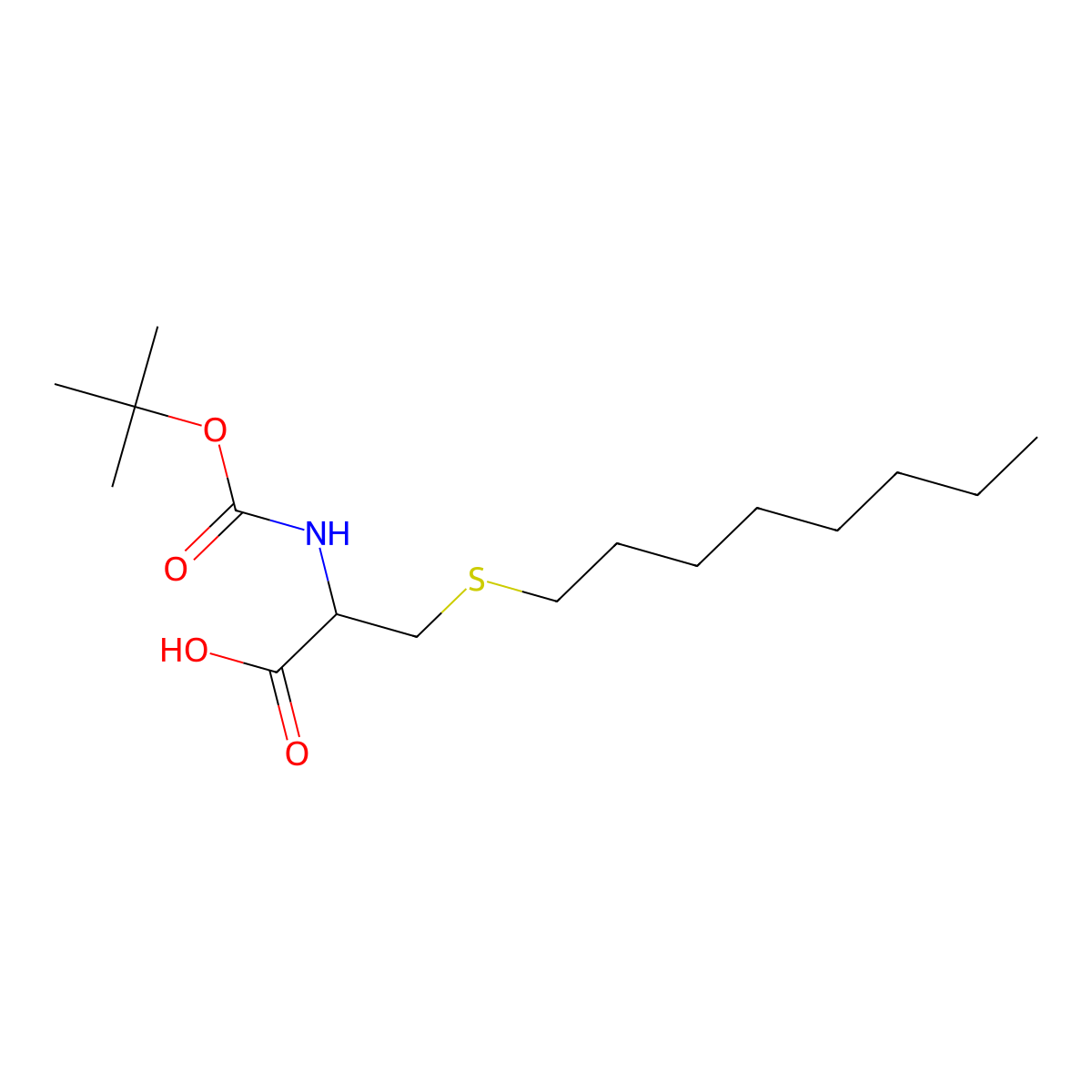 Boc-Cys(Octyl)-OH molecular structure, CAS 67194-12-1