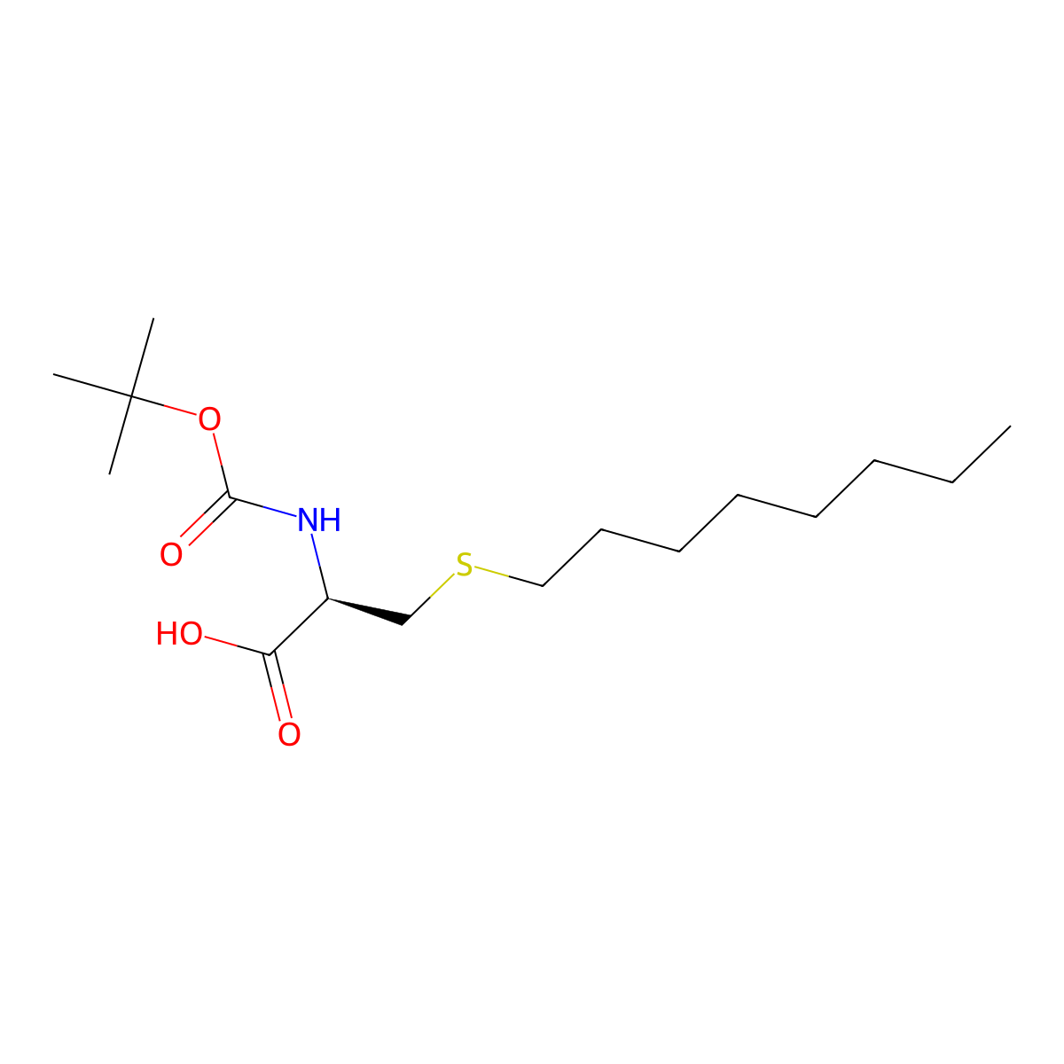 Boc-Cys(Octyl)-OH molecular structure, CAS 67194-12-1