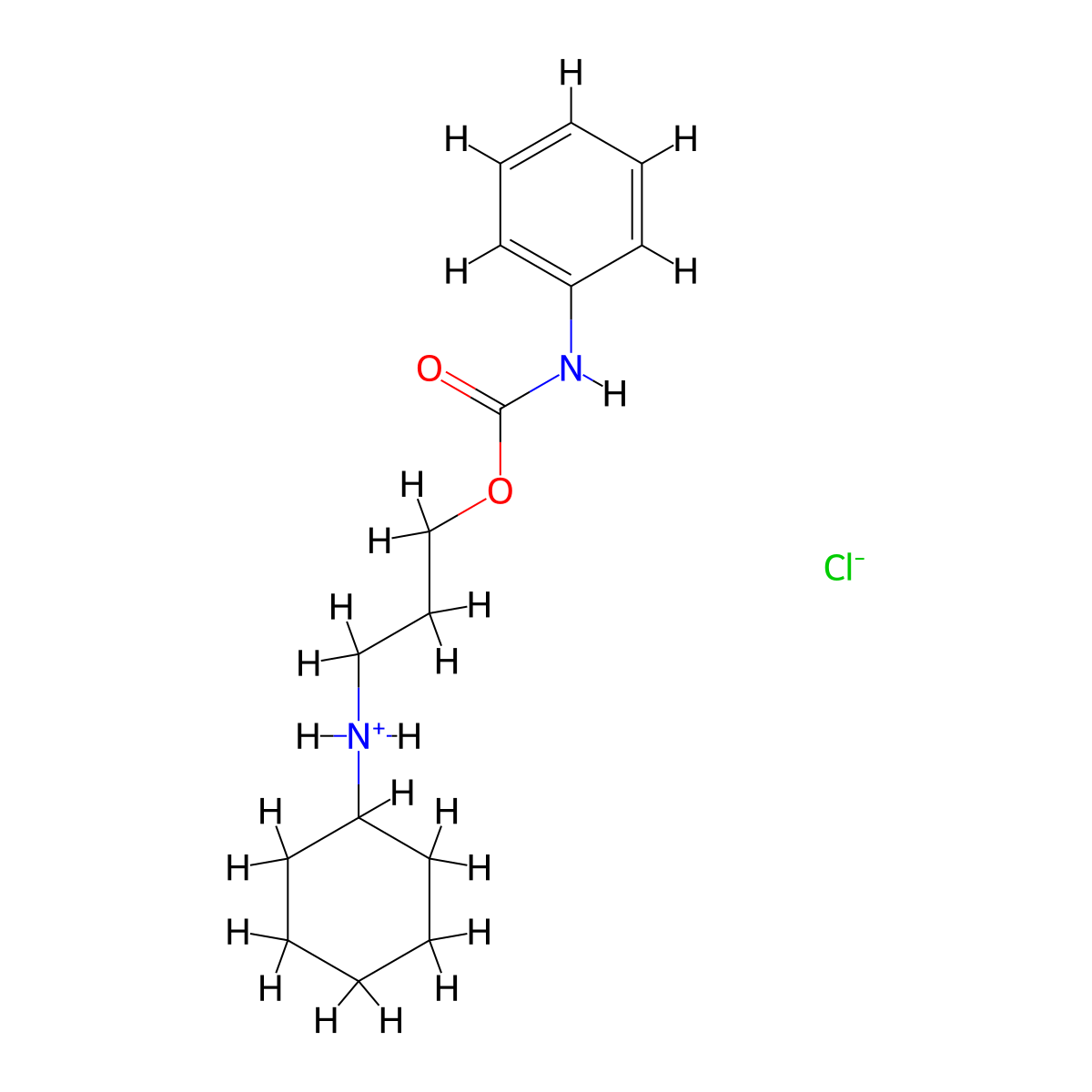 Carbanilic acid, 2-(cyclohexylamino)propyl ester, hydrochloride molecular structure, CAS 67195-95-3