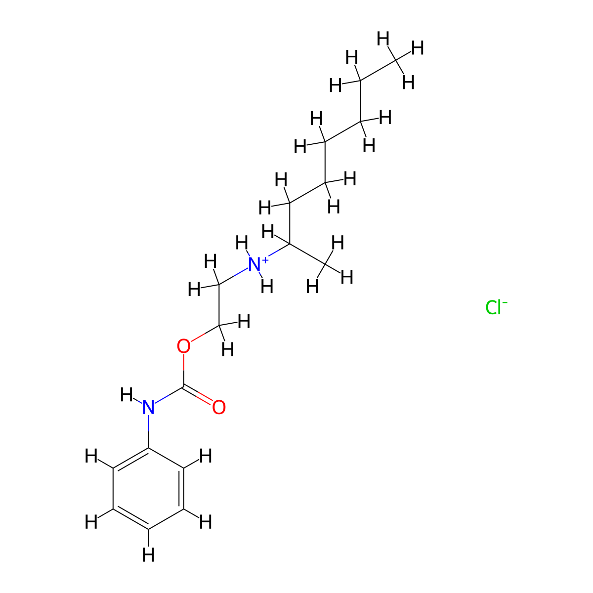 Carbanilic acid, 2-((1-methylheptyl)amino)ethyl ester, hydrochloride molecular structure, CAS 67196-00-3