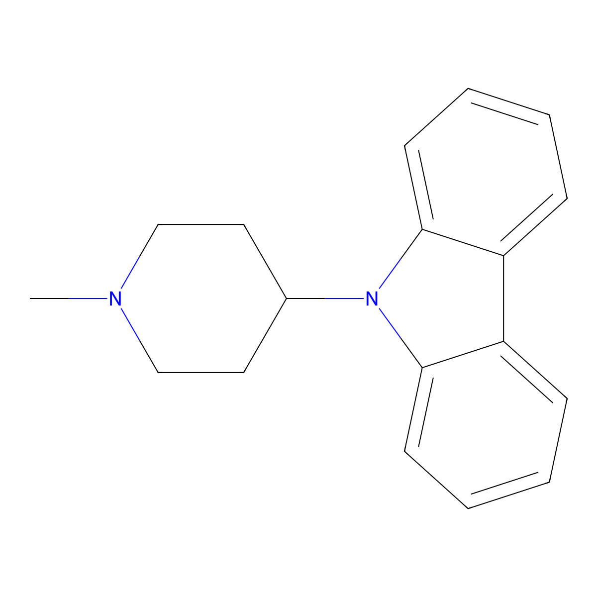 Carbazole, 9-(1-methyl-4-piperidyl)- molecular structure, CAS 67196-13-8