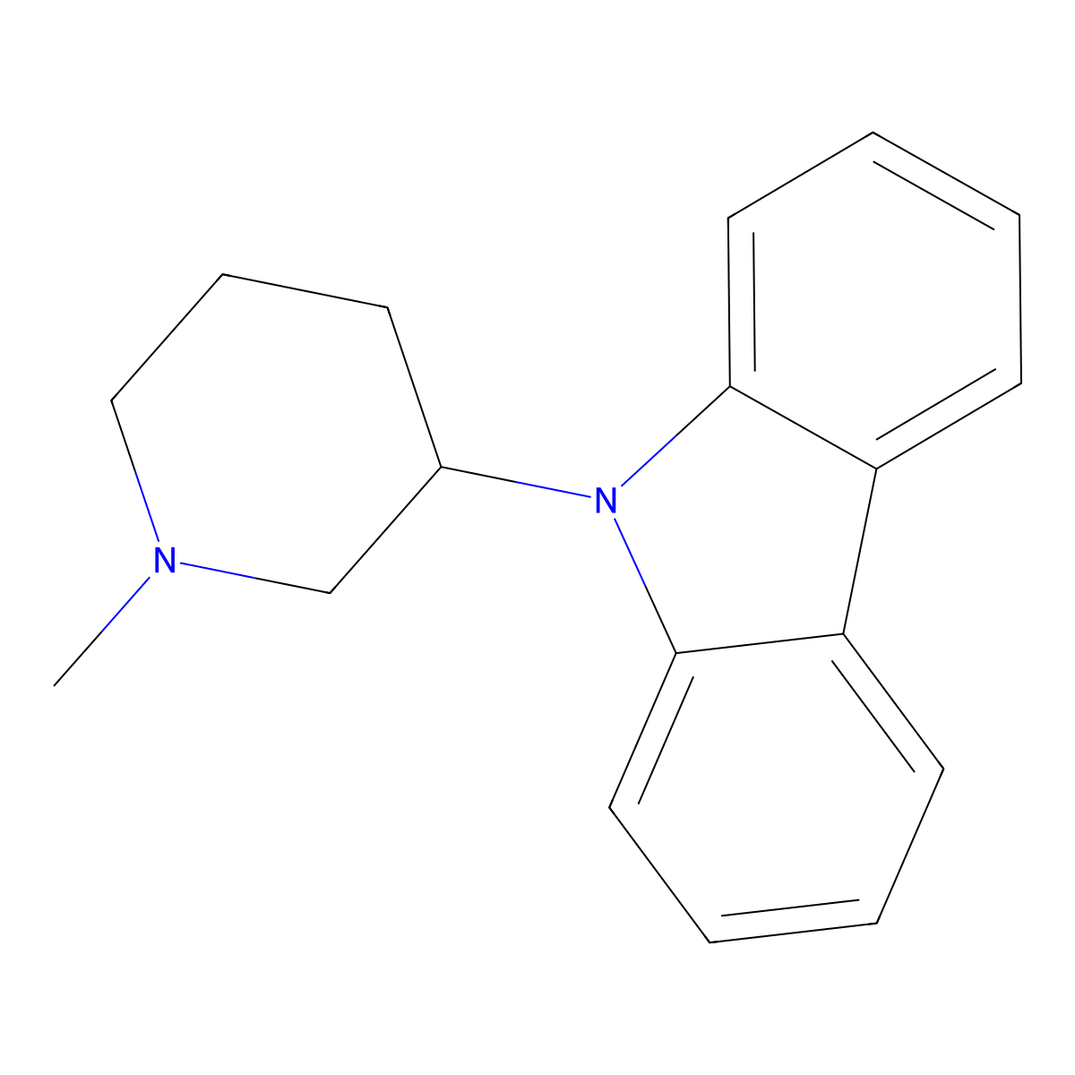 9-(1-Methylpiperidin-3-yl)-9H-carbazole molecular structure, CAS 67196-14-9