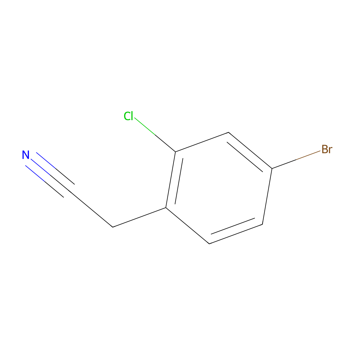 (4-Bromo-2-chlorophenyl)acetonitrile molecular structure, CAS 67197-54-0