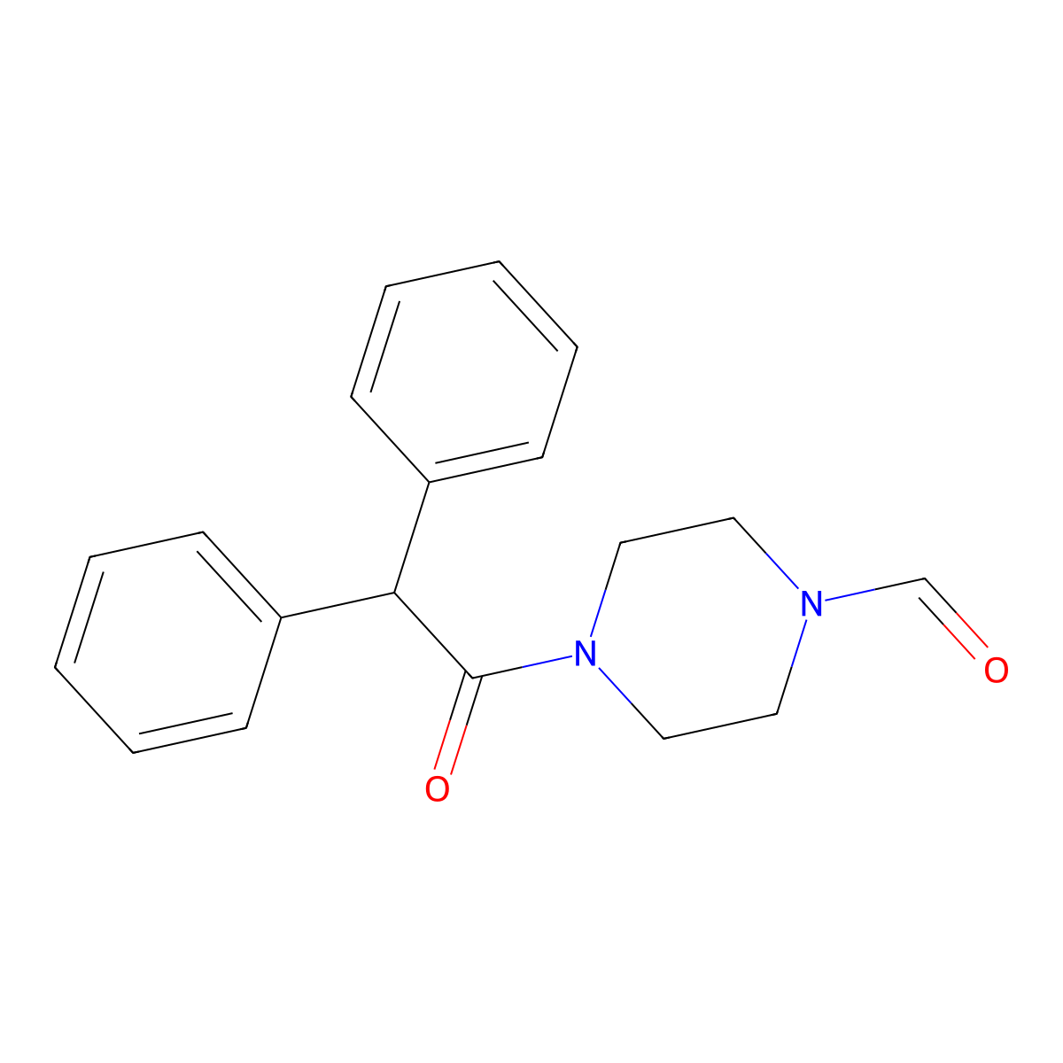4-(Diphenylacetyl)piperazine-1-carbaldehyde molecular structure, CAS 67199-20-6