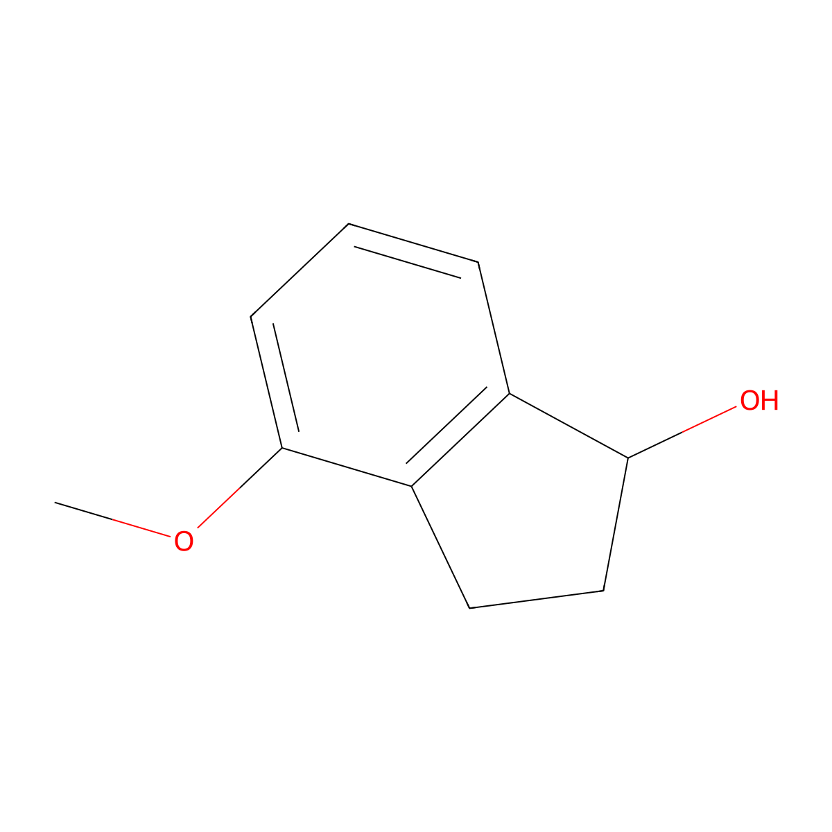 1H-Inden-1-ol, 2,3-dihydro-4-methoxy- molecular structure, CAS 67199-57-9