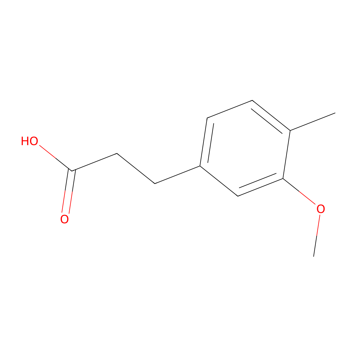 3-(3-Methoxy-4-methylphenyl)propanoic acid molecular structure, CAS 67199-60-4