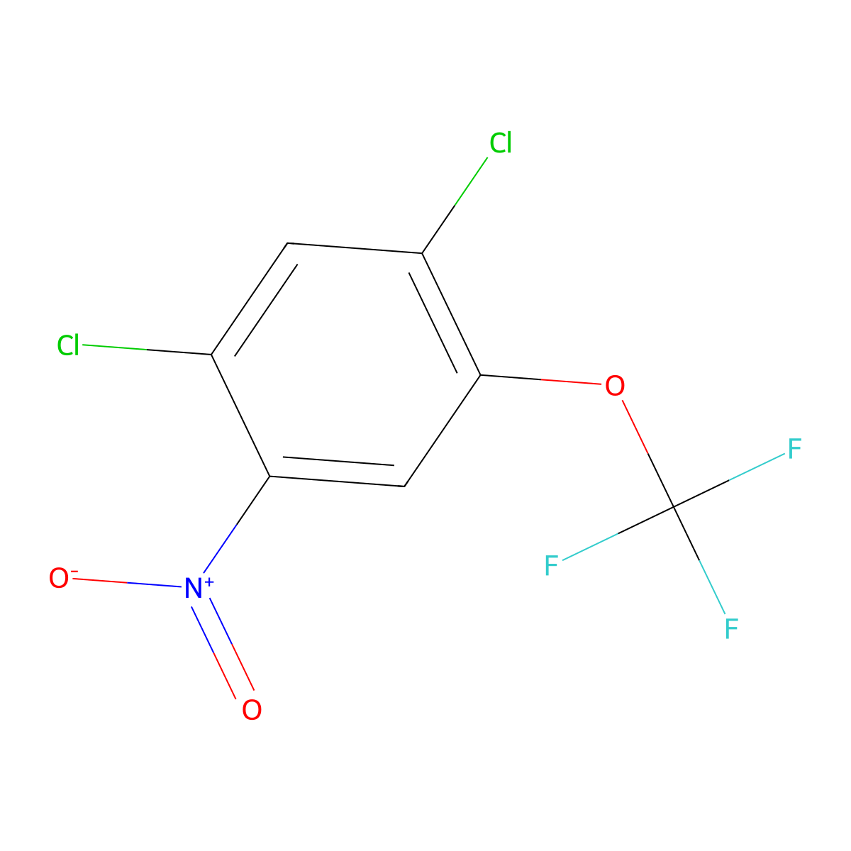 1,5-Dichloro-2-nitro-4-(trifluoromethoxy)benzene molecular structure, CAS 672-09-3