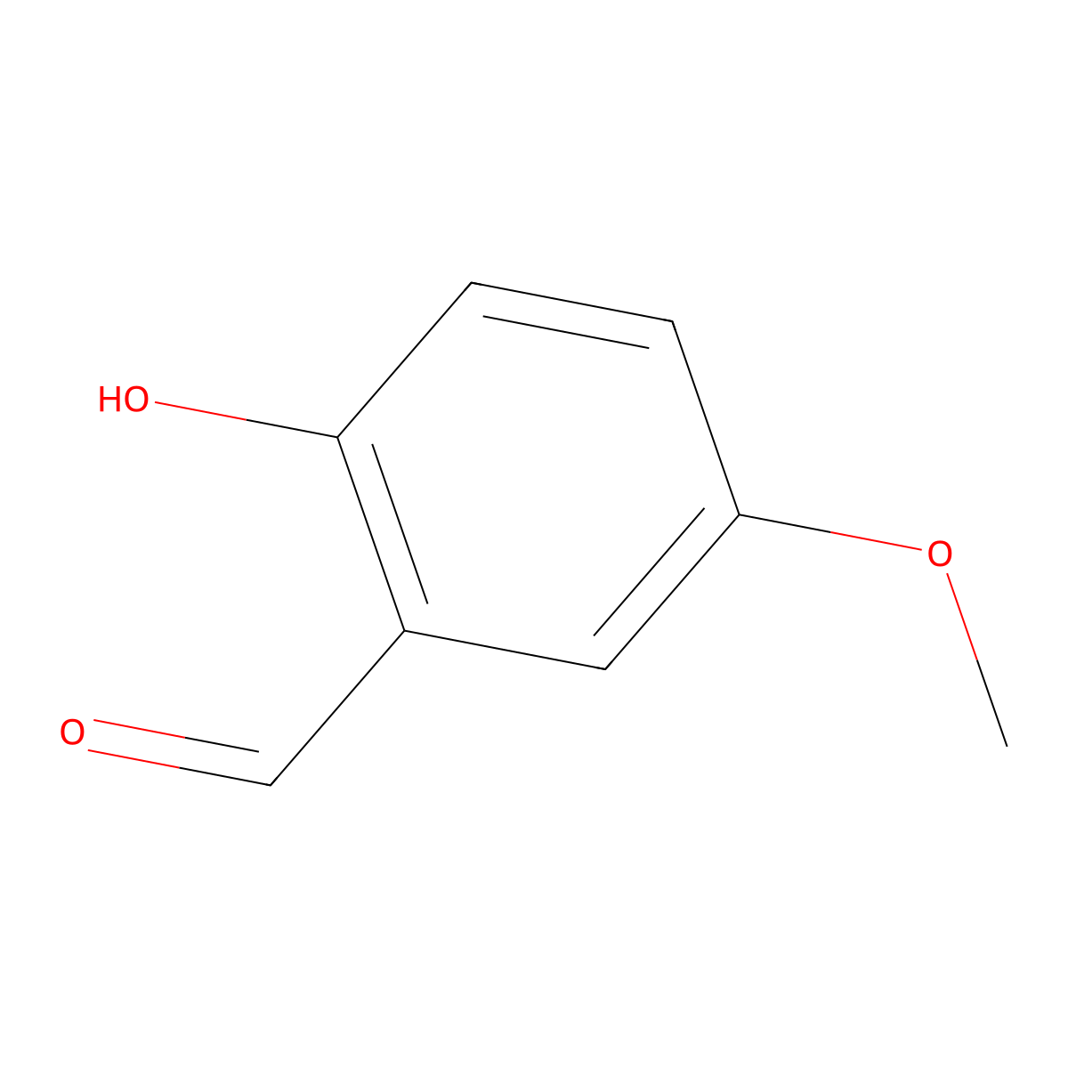 2-Hydroxy-5-methoxybenzaldehyde molecular structure, CAS 672-13-9