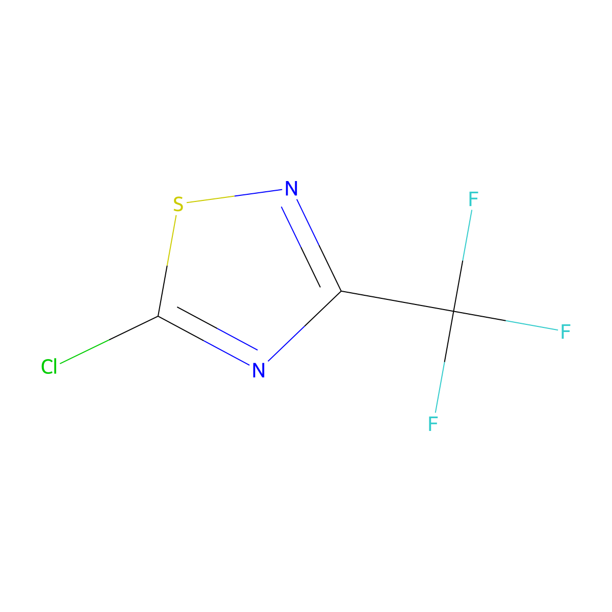 5-Chloro-3-(trifluoromethyl)-1,2,4-thiadiazole molecular structure, CAS 672-35-5