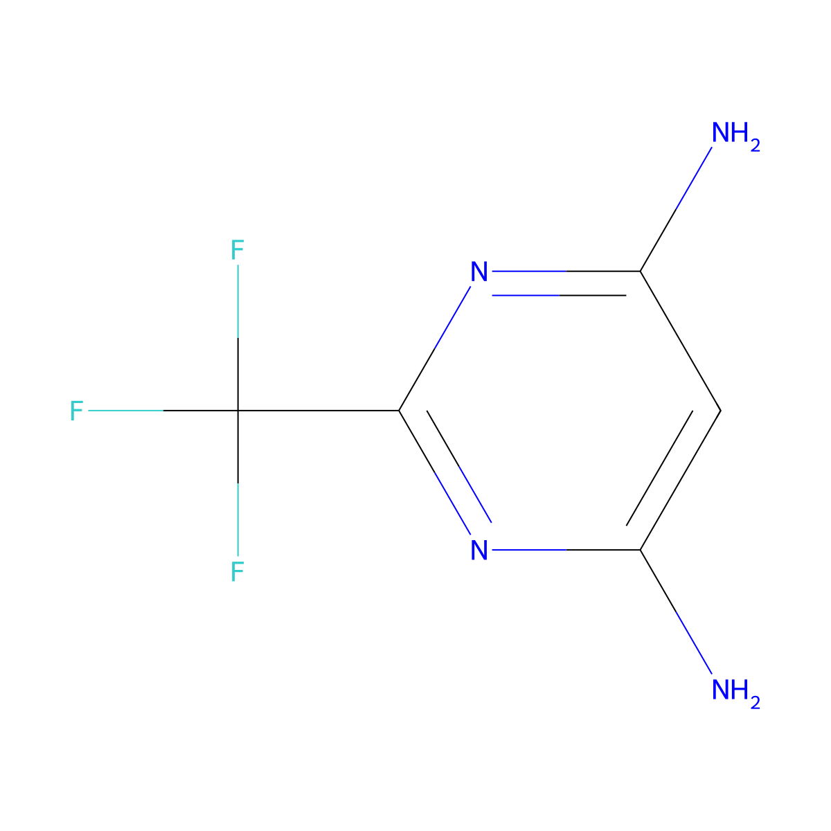 2-(Trifluoromethyl)pyrimidine-4,6-diamine molecular structure, CAS 672-46-8