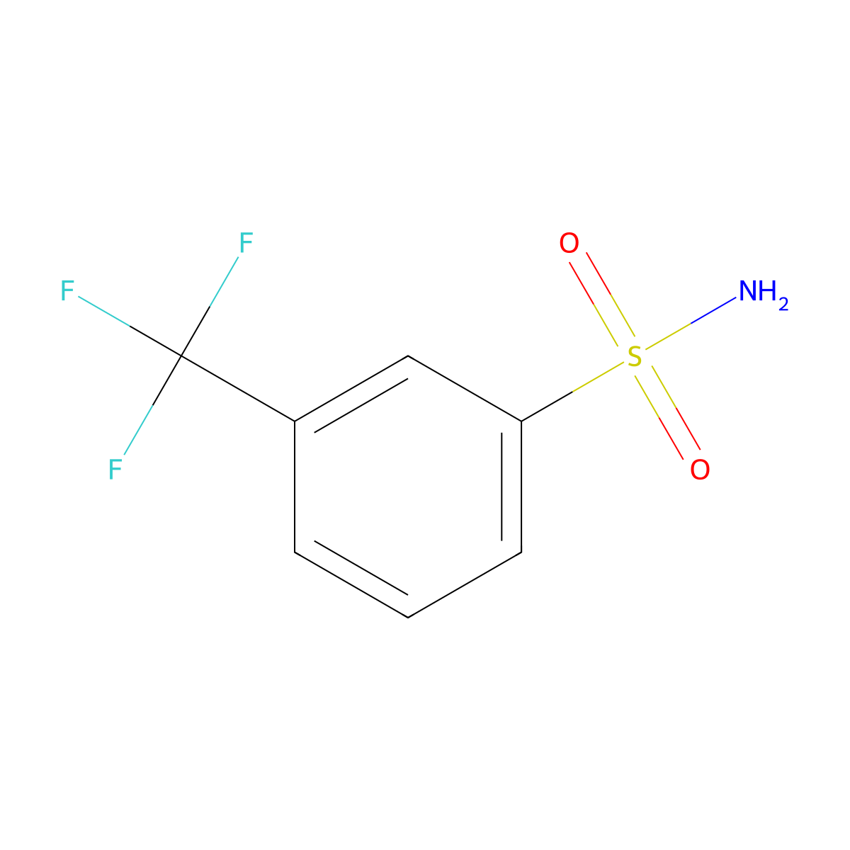 3-(Trifluoromethyl)benzene-1-sulfonamide molecular structure, CAS 672-58-2