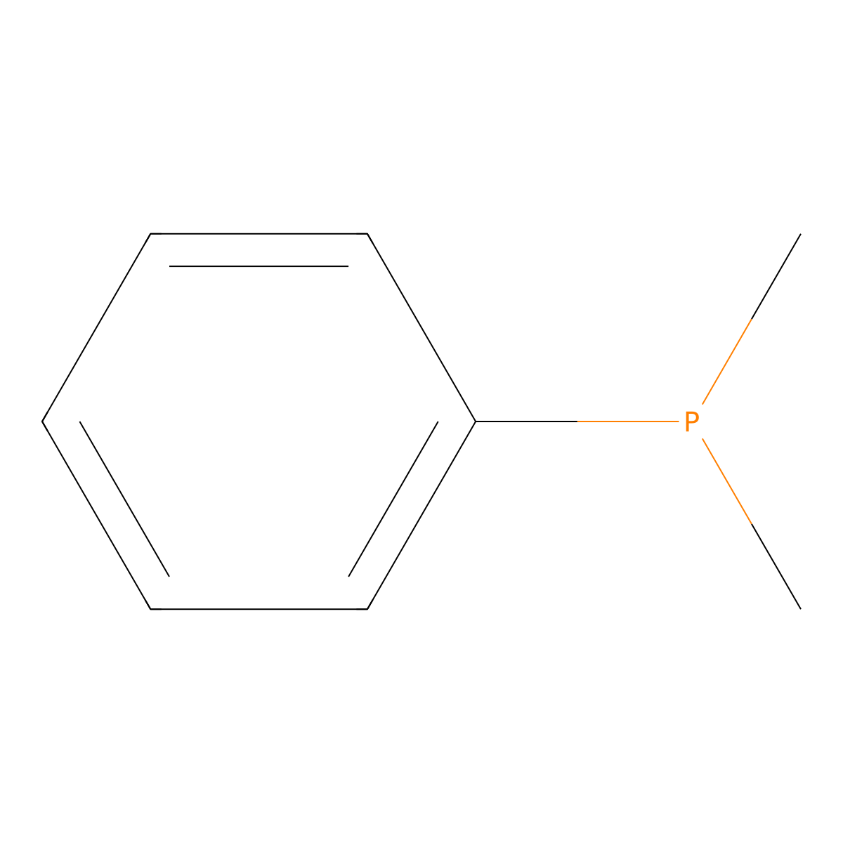 Dimethylphenylphosphine molecular structure, CAS 672-66-2