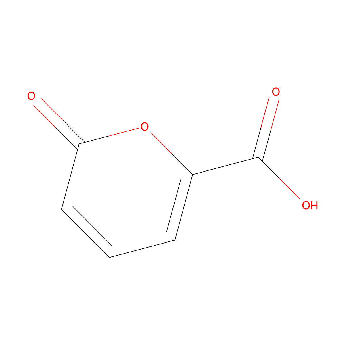 2-Oxo-2H-pyran-6-carboxylic acid molecular structure, CAS 672-67-3