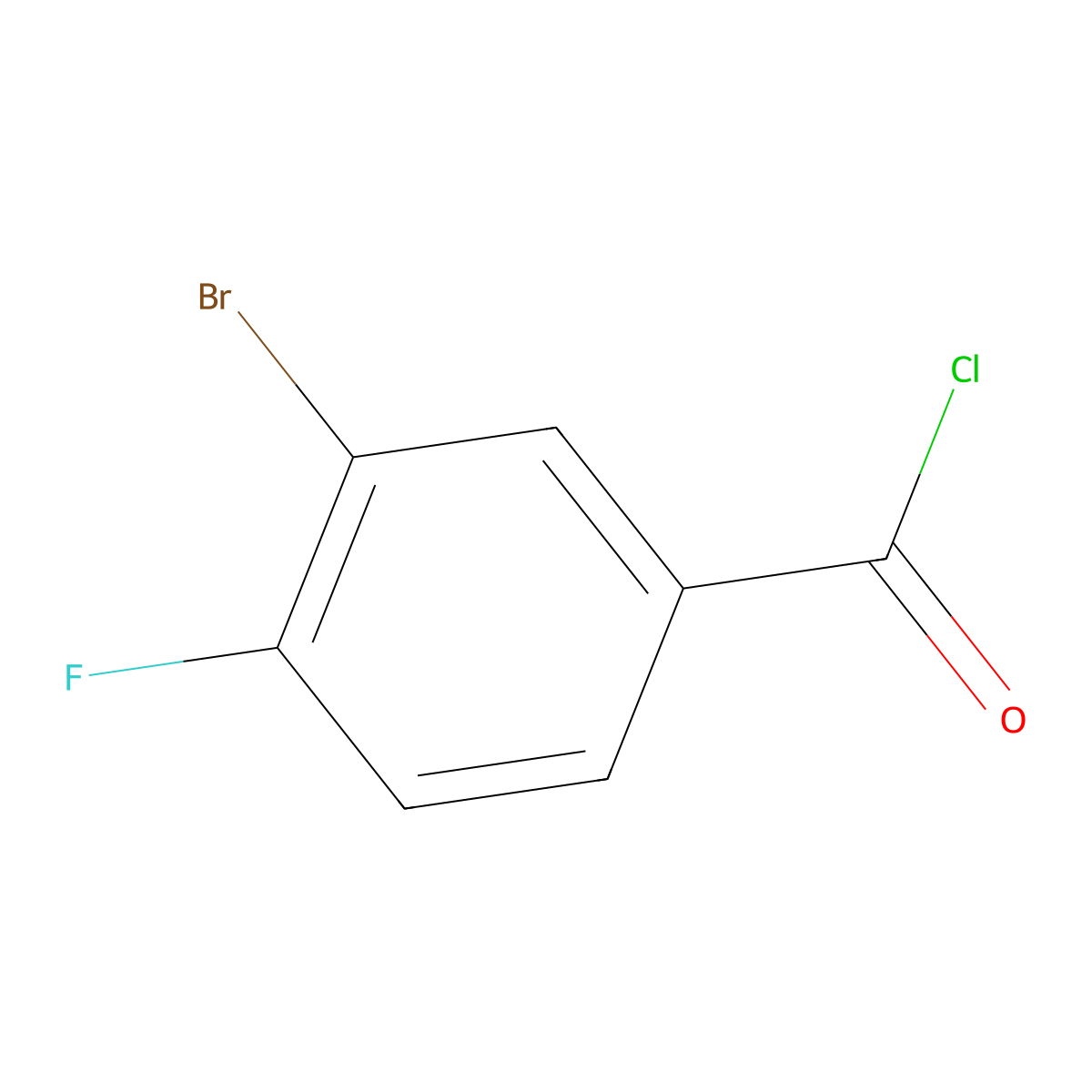 3-Bromo-4-fluorobenzoyl chloride molecular structure, CAS 672-75-3