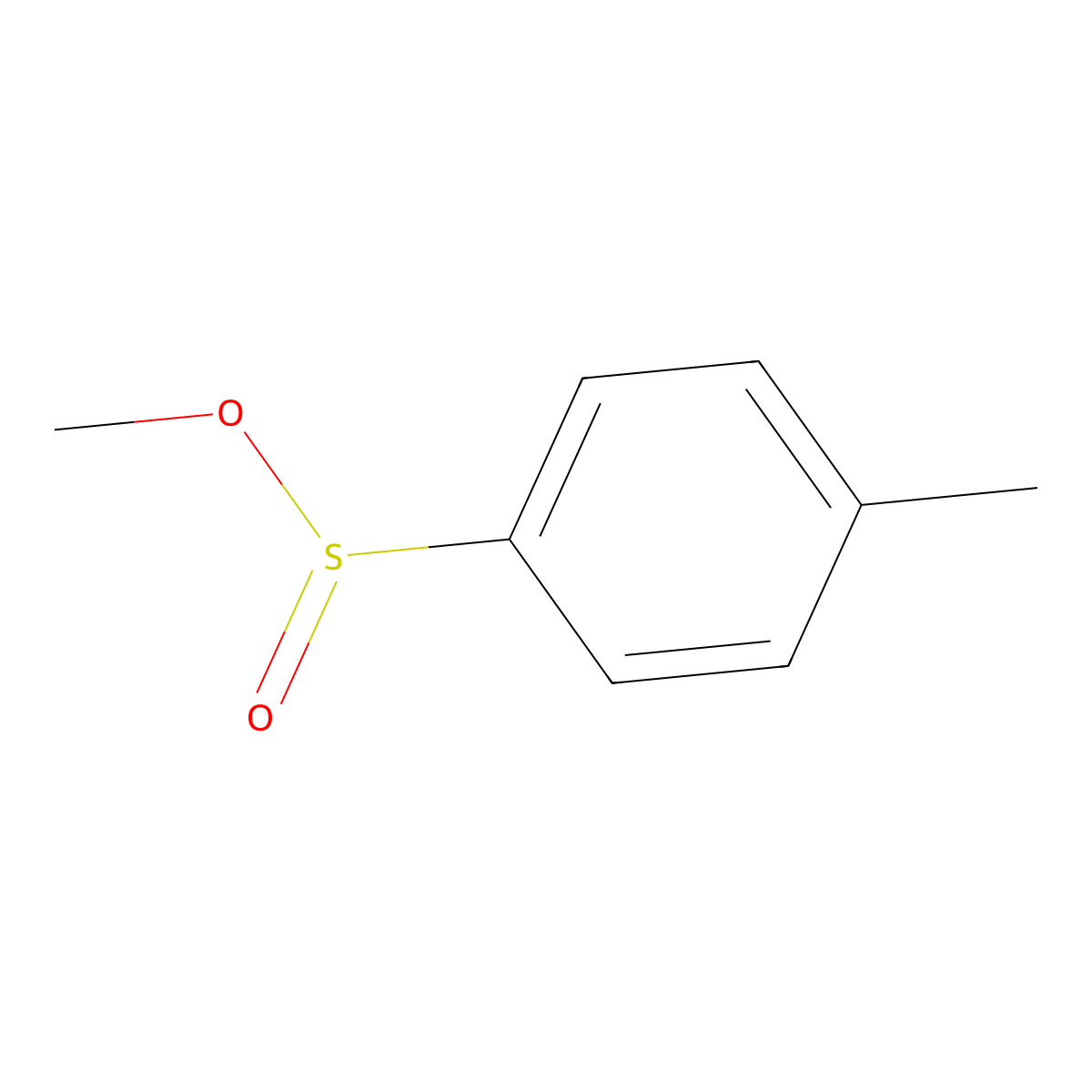 Benzenesulfinic acid, 4-methyl-, methyl ester molecular structure, CAS 672-78-6