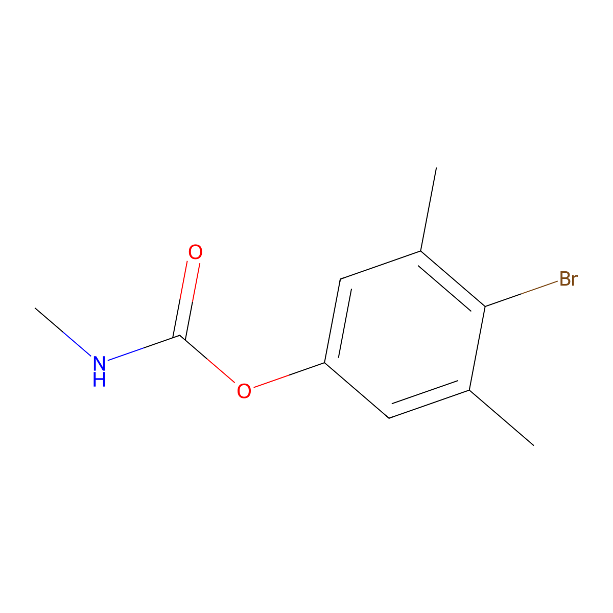 4-Bromo-3,5-dimethylphenyl N-methylcarbamate molecular structure, CAS 672-99-1