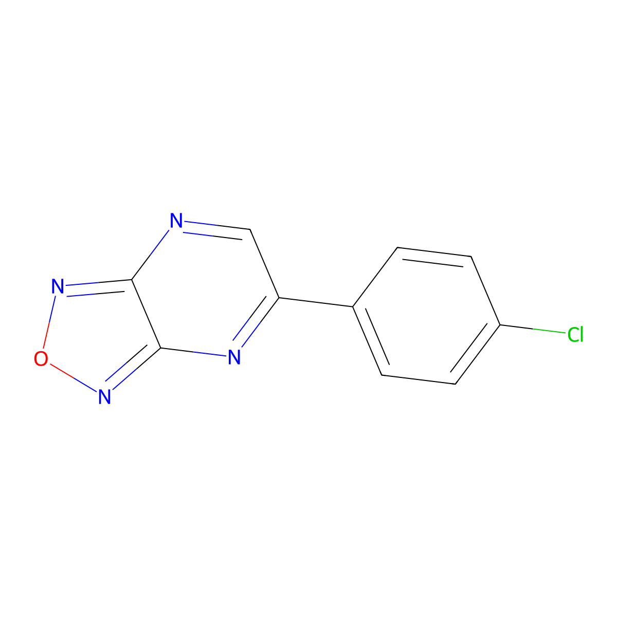 5-(4-Chlorophenyl)-[1,2,5]oxadiazolo[3,4-b]pyrazine molecular structure, CAS 67200-28-6