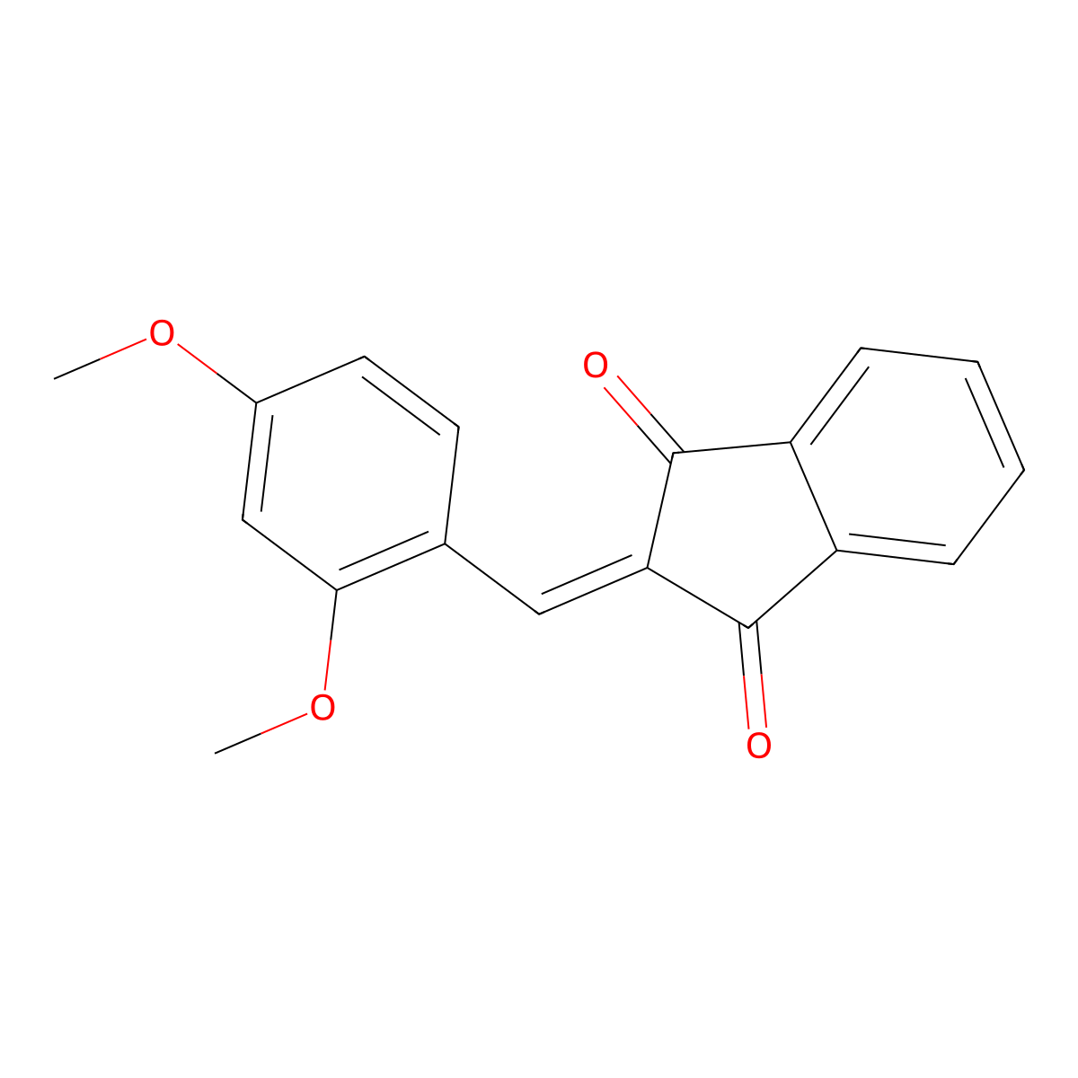 2-(2,4-dimethoxybenzylidene)-1H-indene-1,3(2H)-dione molecular structure, CAS 67200-94-6