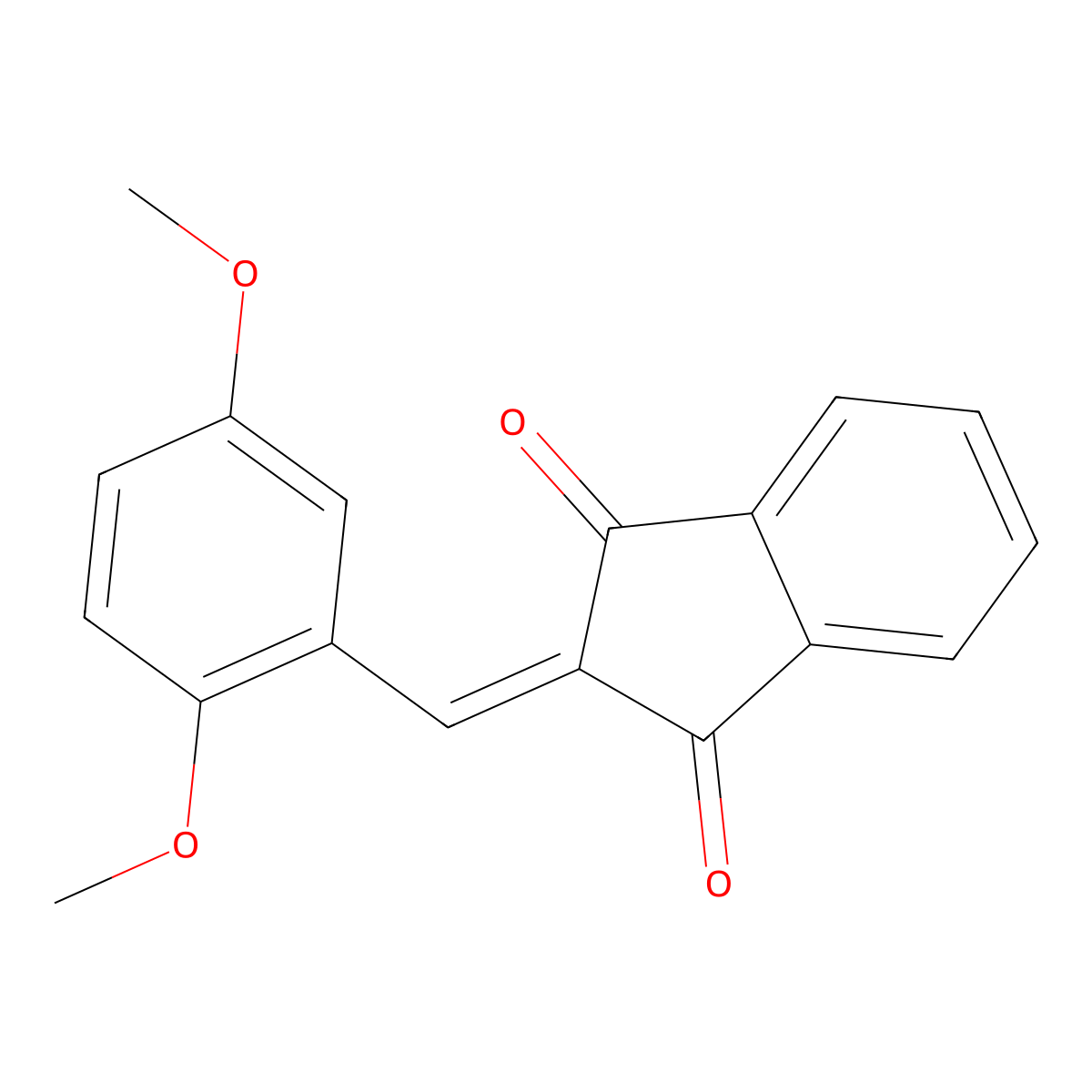 2-[(2,5-Dimethoxyphenyl)methylidene]indene-1,3-dione molecular structure, CAS 67200-96-8