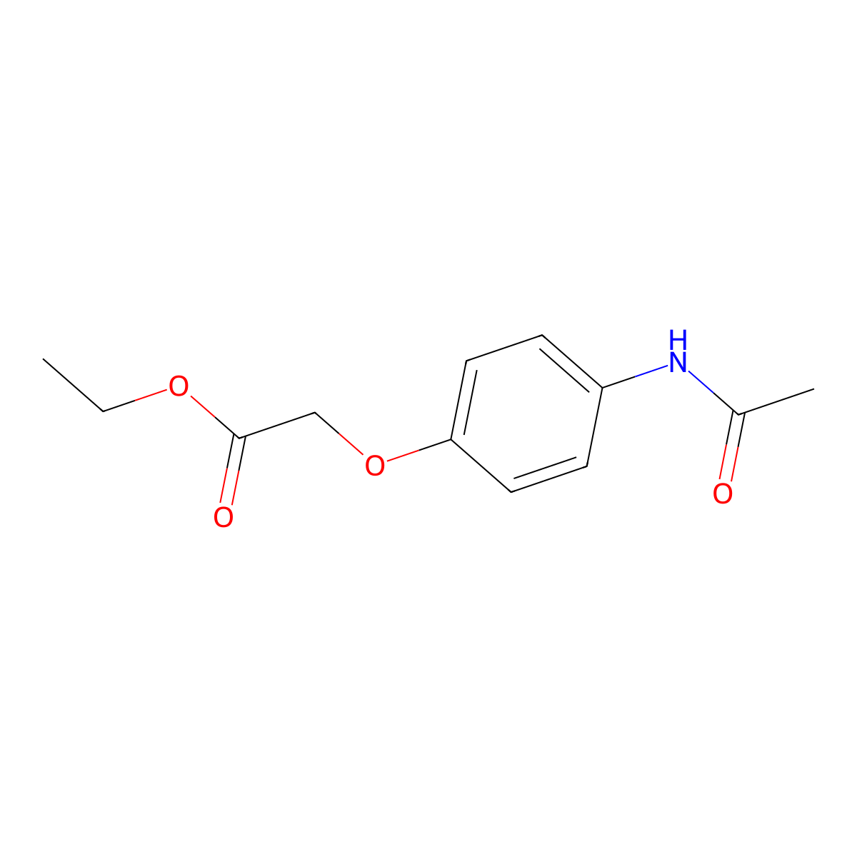 Ethyl 2-(4-acetamidophenoxy)acetate molecular structure, CAS 67202-81-7