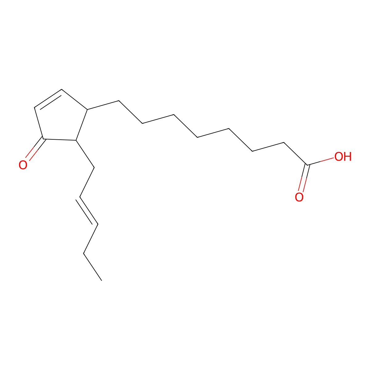 8-(4-Oxo-5-pent-2-enylcyclopent-2-en-1-yl)octanoic acid molecular structure, CAS 67204-66-4