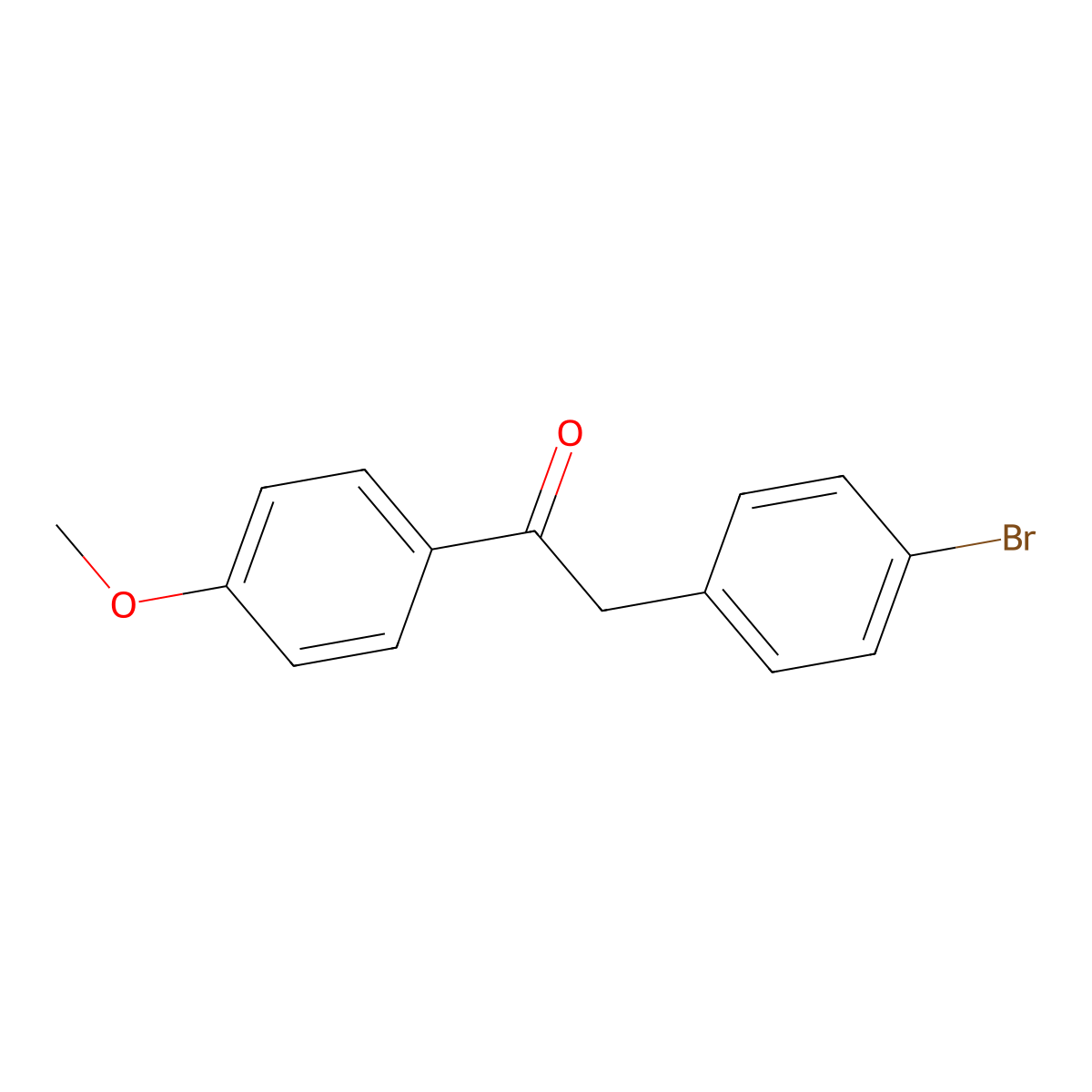 2-(4-Bromophenyl)-1-(4-methoxyphenyl) ethanone molecular structure, CAS 67205-73-6