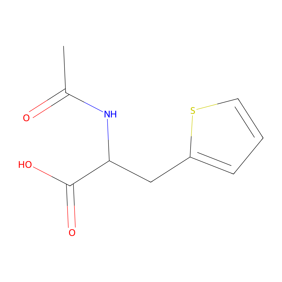2-Acetamido-3-(thiophen-2-yl)propanoic acid molecular structure, CAS 67206-07-9