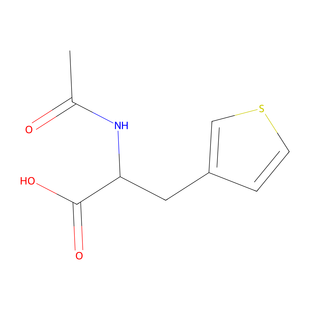 2-Acetamido-3-(thiophen-3-YL)propanoic acid molecular structure, CAS 67206-08-0