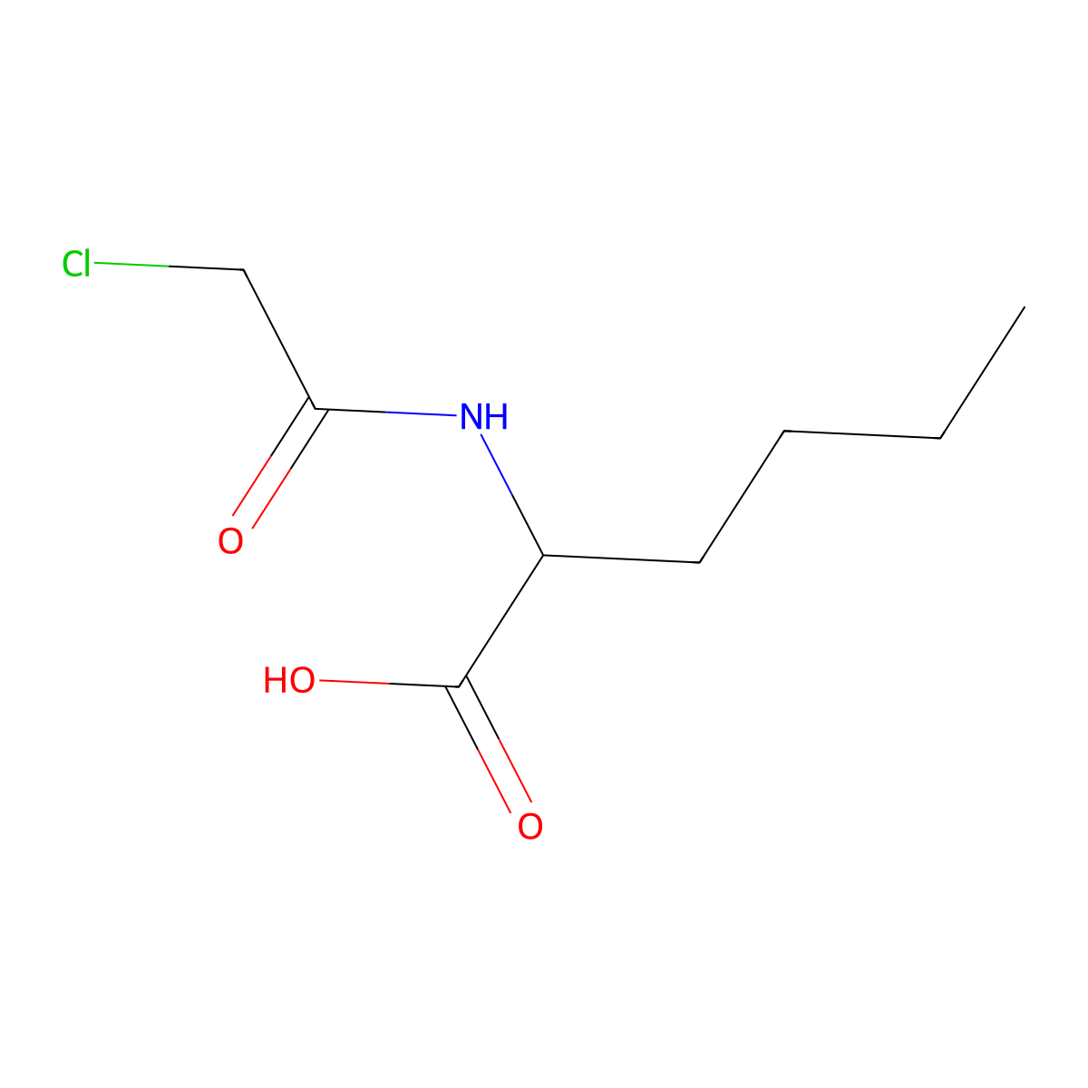 Chloroacetyl-DL-norleucine molecular structure, CAS 67206-26-2