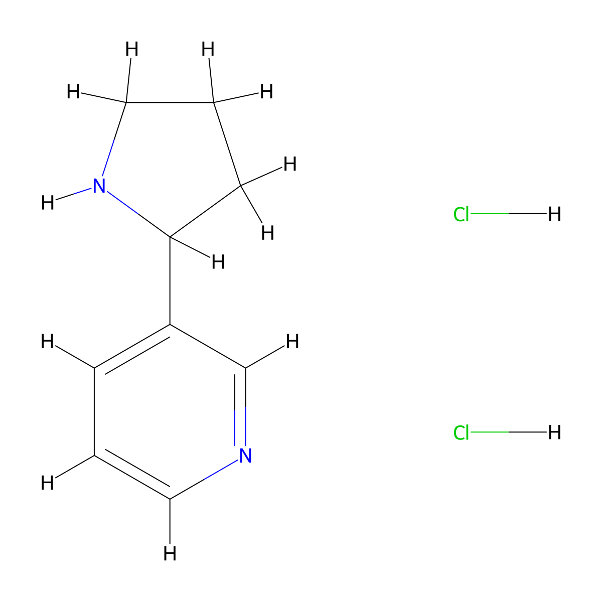 3-(Pyrrolidin-2-yl)pyridine dihydrochloride molecular structure, CAS 67209-89-6