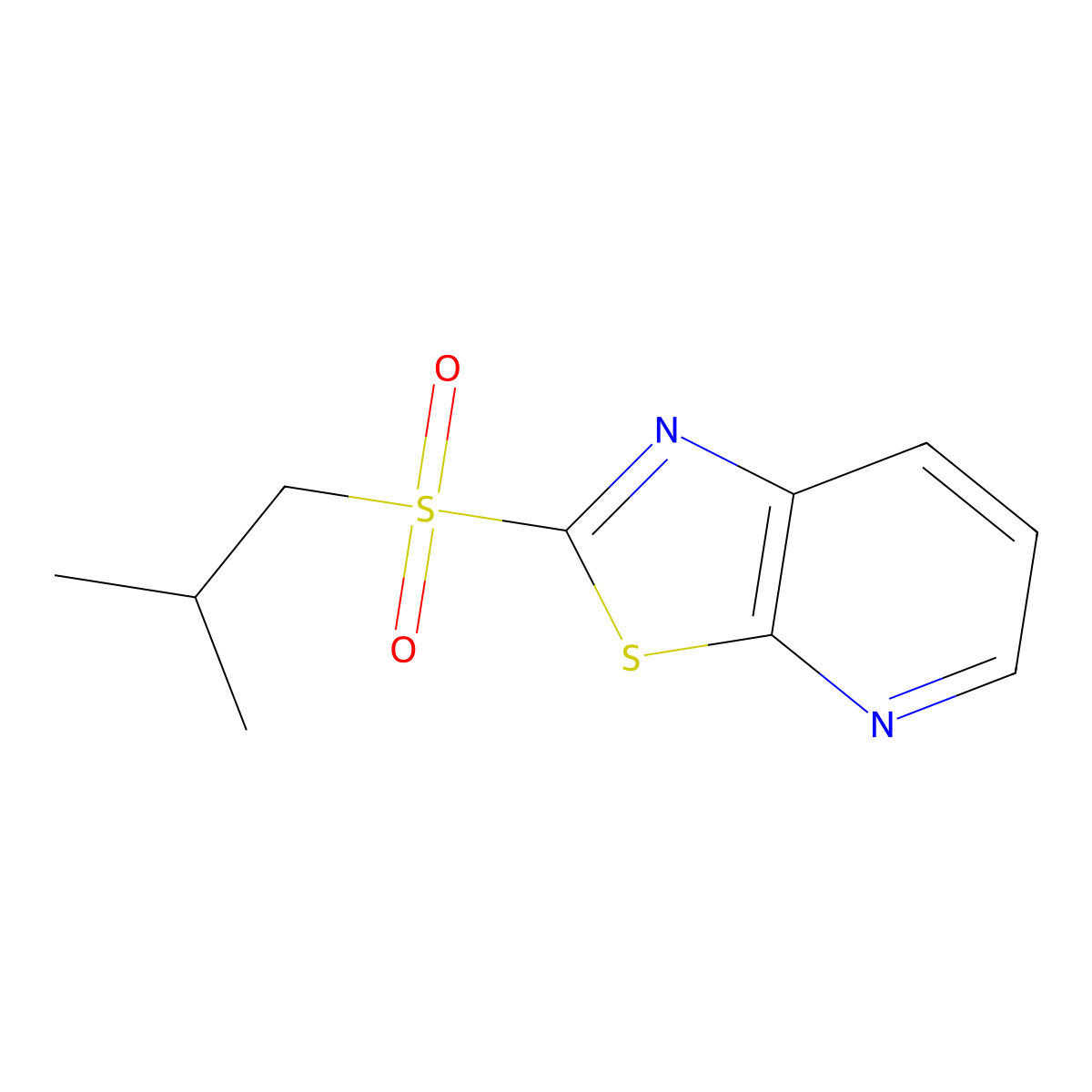 2-(Isobutylsulfonyl)[1,3]thiazolo[5,4-b]pyridine molecular structure, CAS 67219-23-2