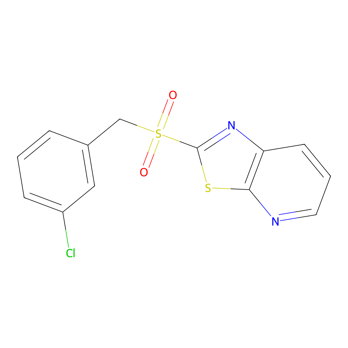 2-[(3-Chlorobenzyl)sulfonyl][1,3]thiazolo[5,4-b]pyridine molecular structure, CAS 67219-25-4