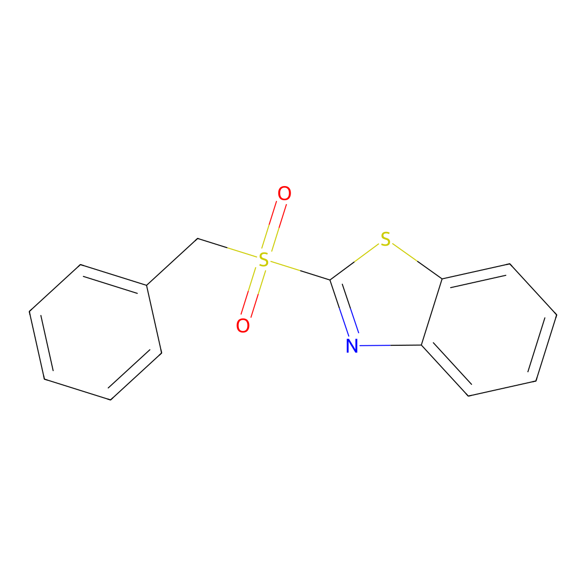 Benzothiazole, 2-[(phenylmethyl)sulfonyl]- molecular structure, CAS 67219-33-4