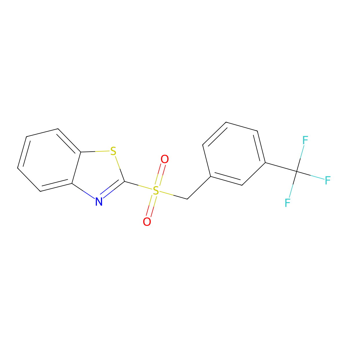 2-{[3-(Trifluoromethyl)benzyl]sulfonyl}-1,3-benzothiazole molecular structure, CAS 67219-35-6